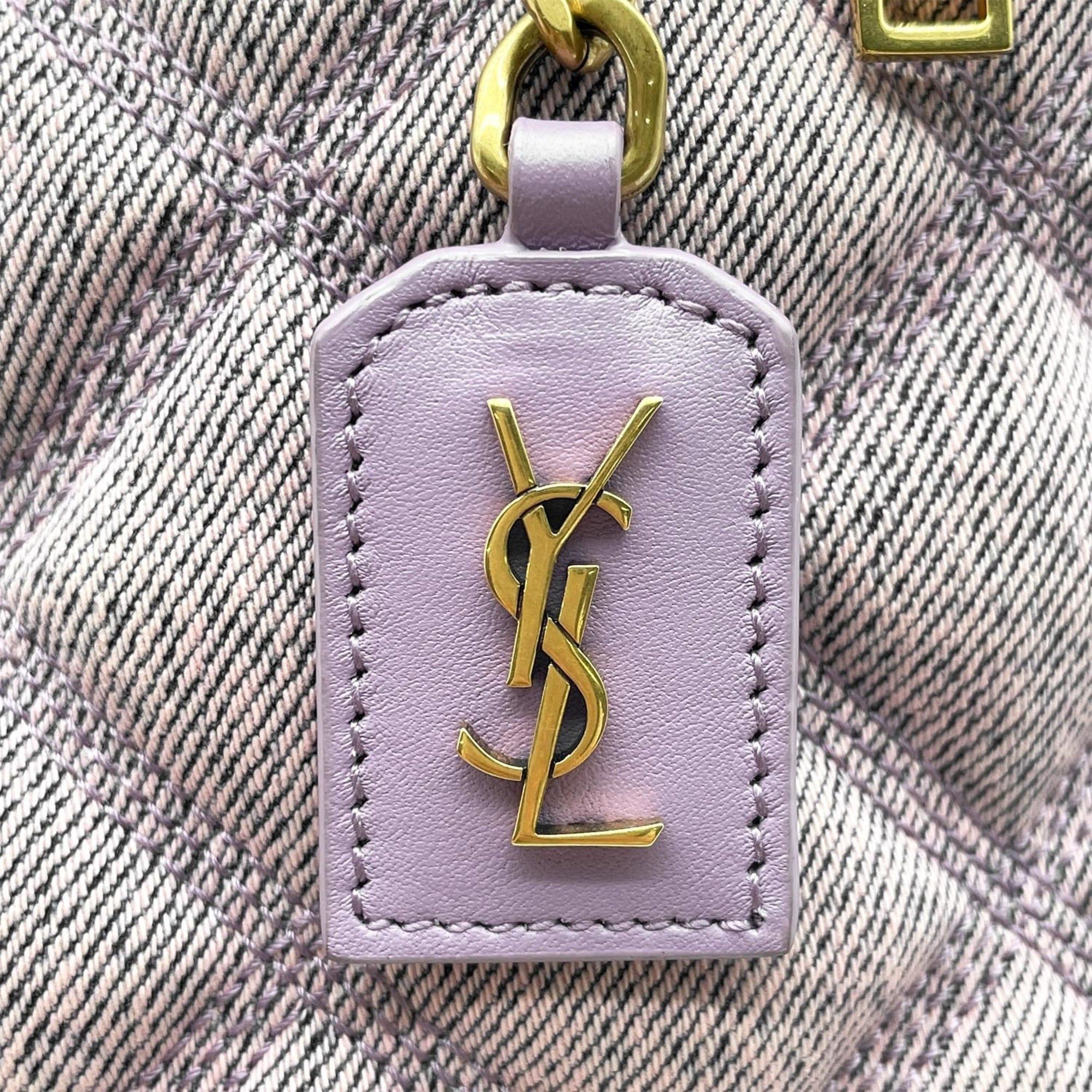 Yves Saint Laurent YVES SAINT LAURENT 80'S Vanity Bag, Quilted Shoulder YSL Logo, 649779, Denim Purple, Women's Size ONE SIZE - 12 Thumbnail