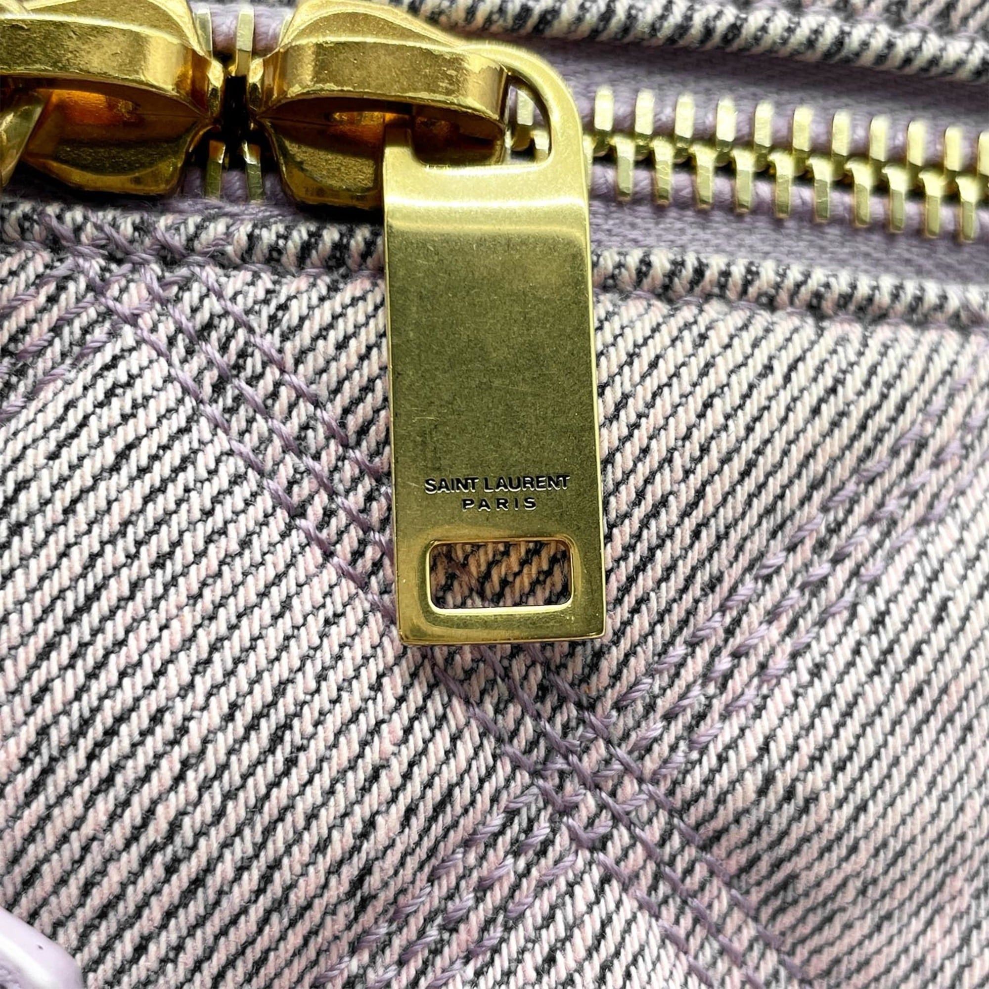 Yves Saint Laurent YVES SAINT LAURENT 80'S Vanity Bag, Quilted Shoulder YSL Logo, 649779, Denim Purple, Women's Size ONE SIZE - 14 Thumbnail