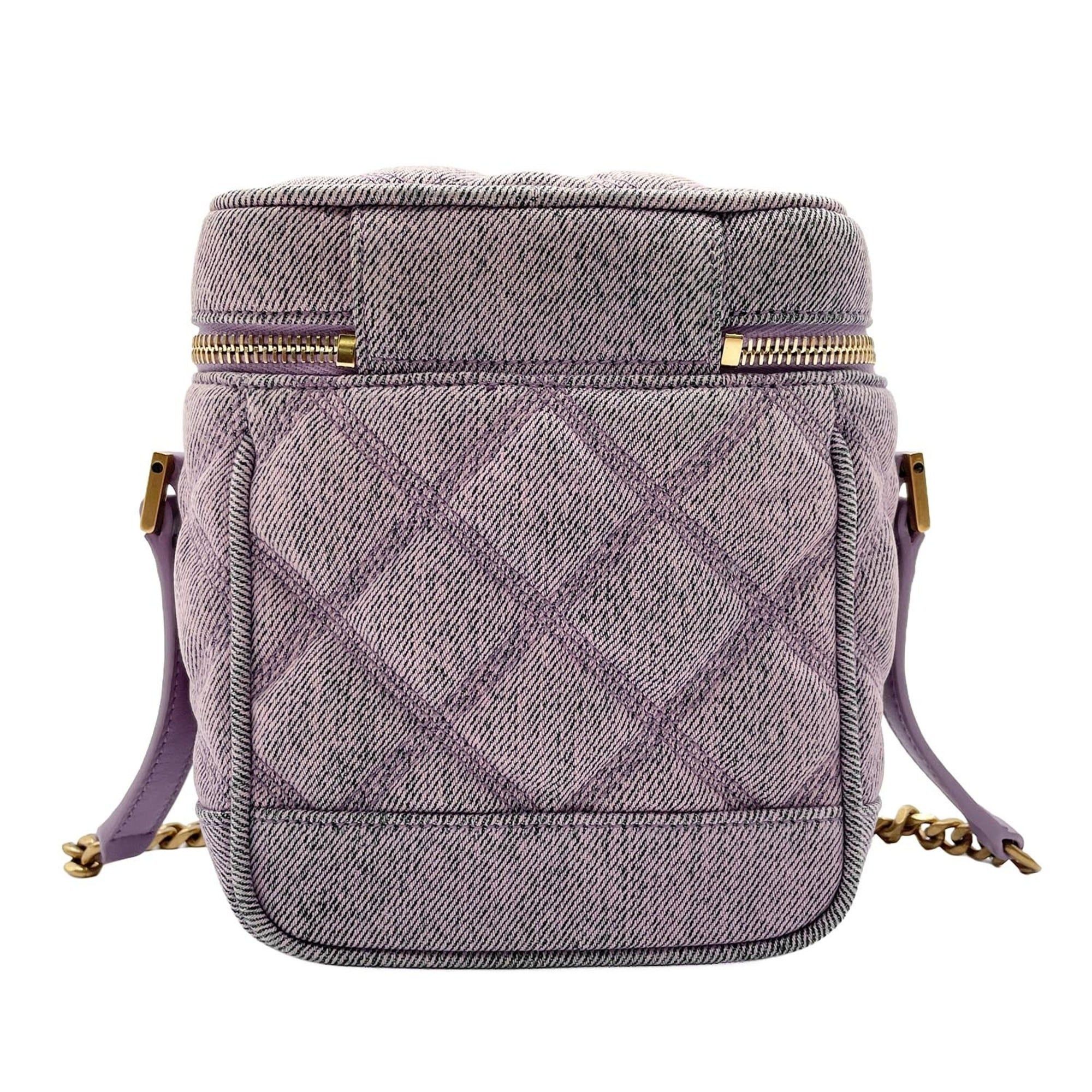 Yves Saint Laurent YVES SAINT LAURENT 80'S Vanity Bag, Quilted Shoulder YSL Logo, 649779, Denim Purple, Women's Size ONE SIZE - 2 Thumbnail