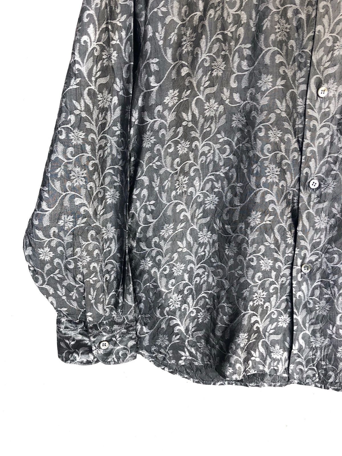 agnes b. Agnes B. Homme Floral Motif Silk Mandarin Collar Shirt Size US S / EU 44-46 / 1 - 4 Thumbnail