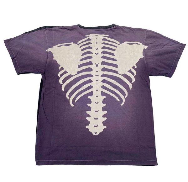 Kapital Kapital Skeleton bone Tee Purple/Navy | Grailed
