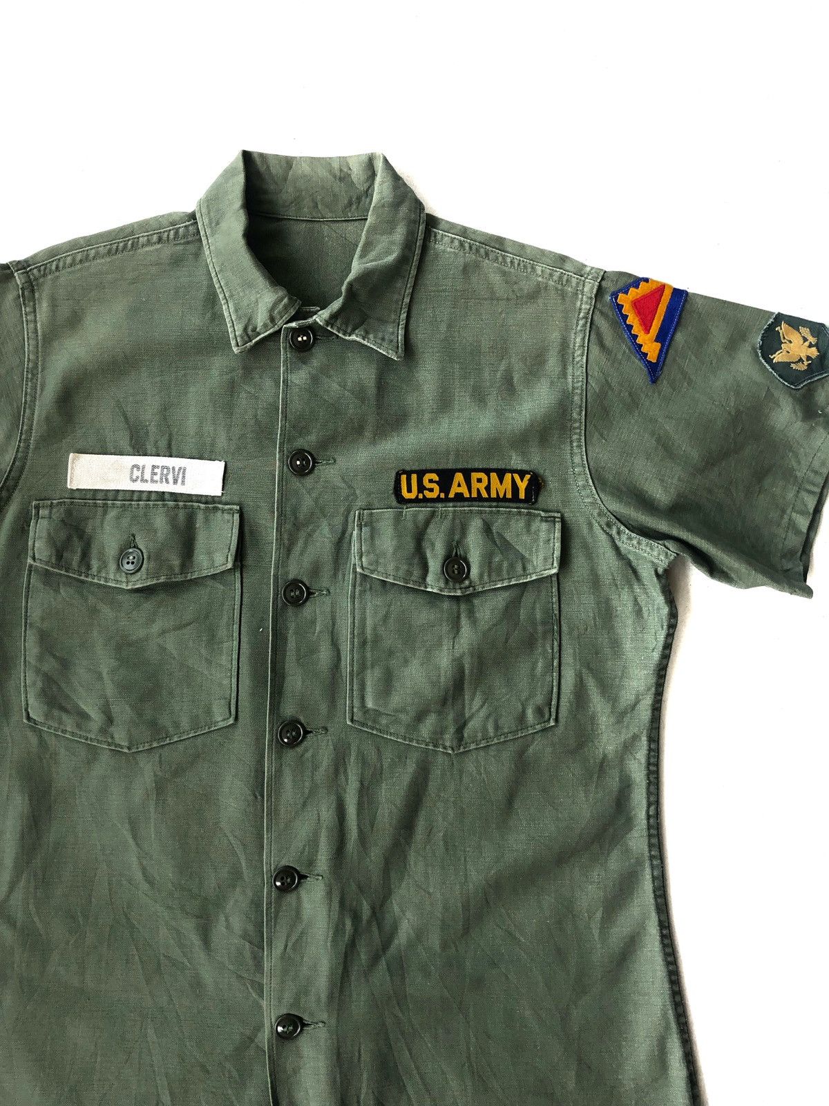 Vintage Vintage 83' OG US Army Military "Clervi" Memorial Shirt Size US M / EU 48-50 / 2 - 1 Thumbnail