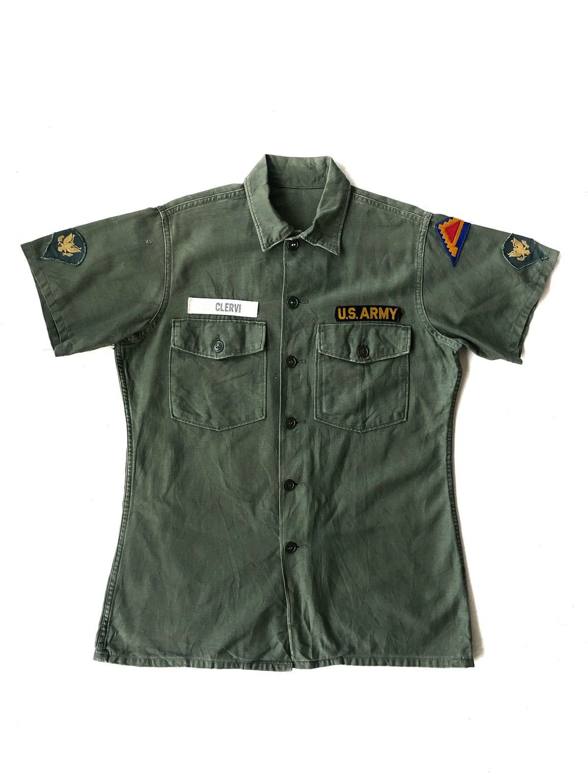 Vintage Vintage 83' OG US Army Military "Clervi" Memorial Shirt Size US M / EU 48-50 / 2 - 2 Thumbnail