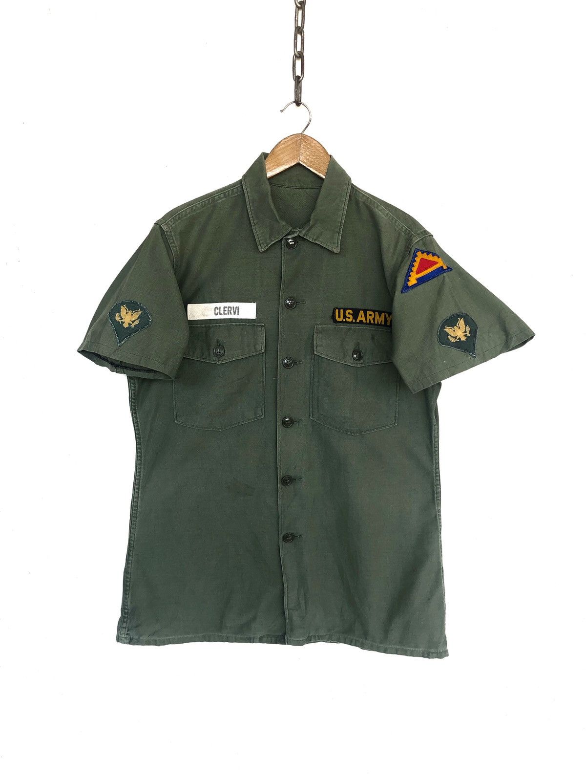 Vintage Vintage 83' OG US Army Military "Clervi" Memorial Shirt Size US M / EU 48-50 / 2 - 4 Thumbnail