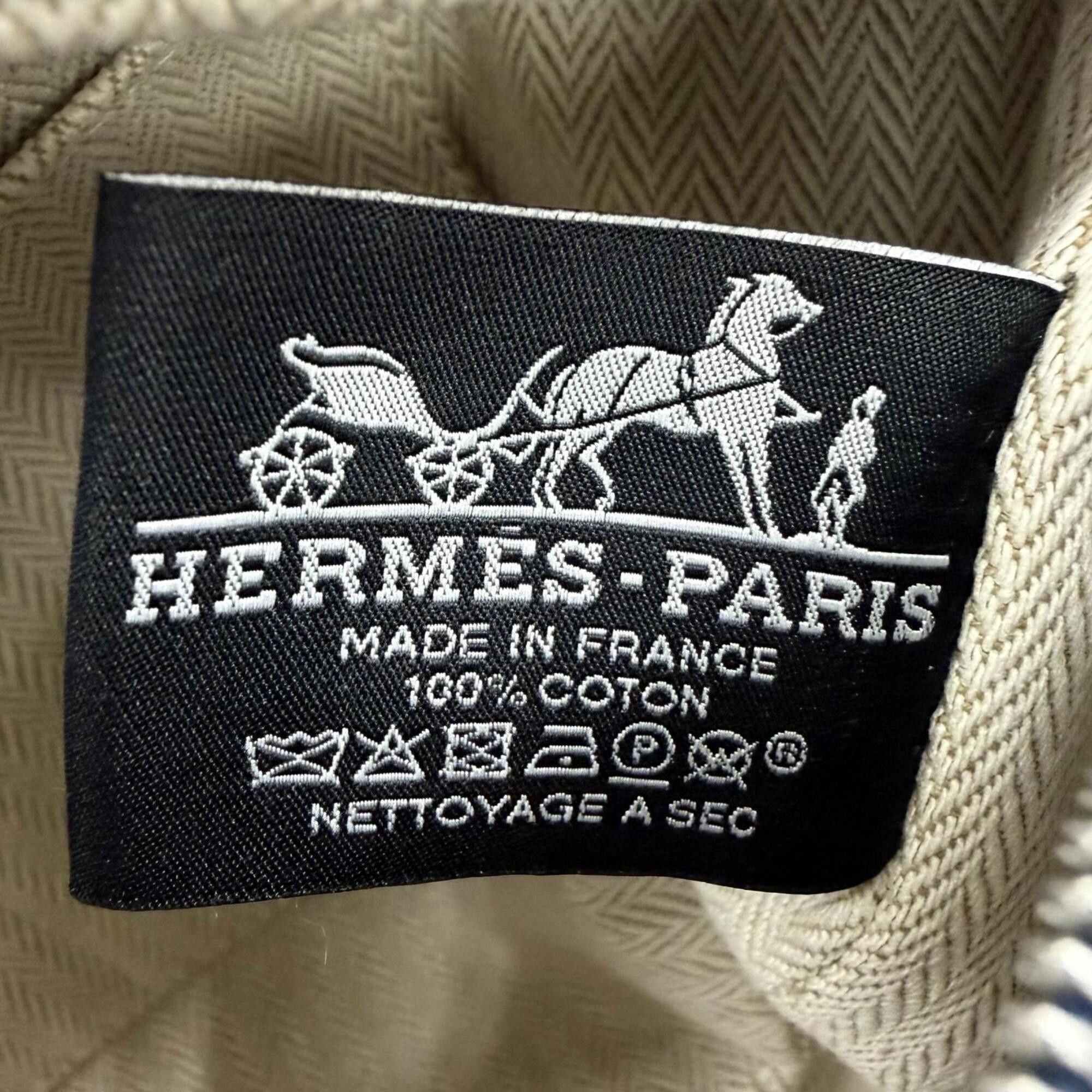Hermes HERMES Bride à Black PM Cotton Pouch Handbag with Silver Hardware, H Logo, Navy, Made in France, Women's. Size ONE SIZE - 11 Thumbnail