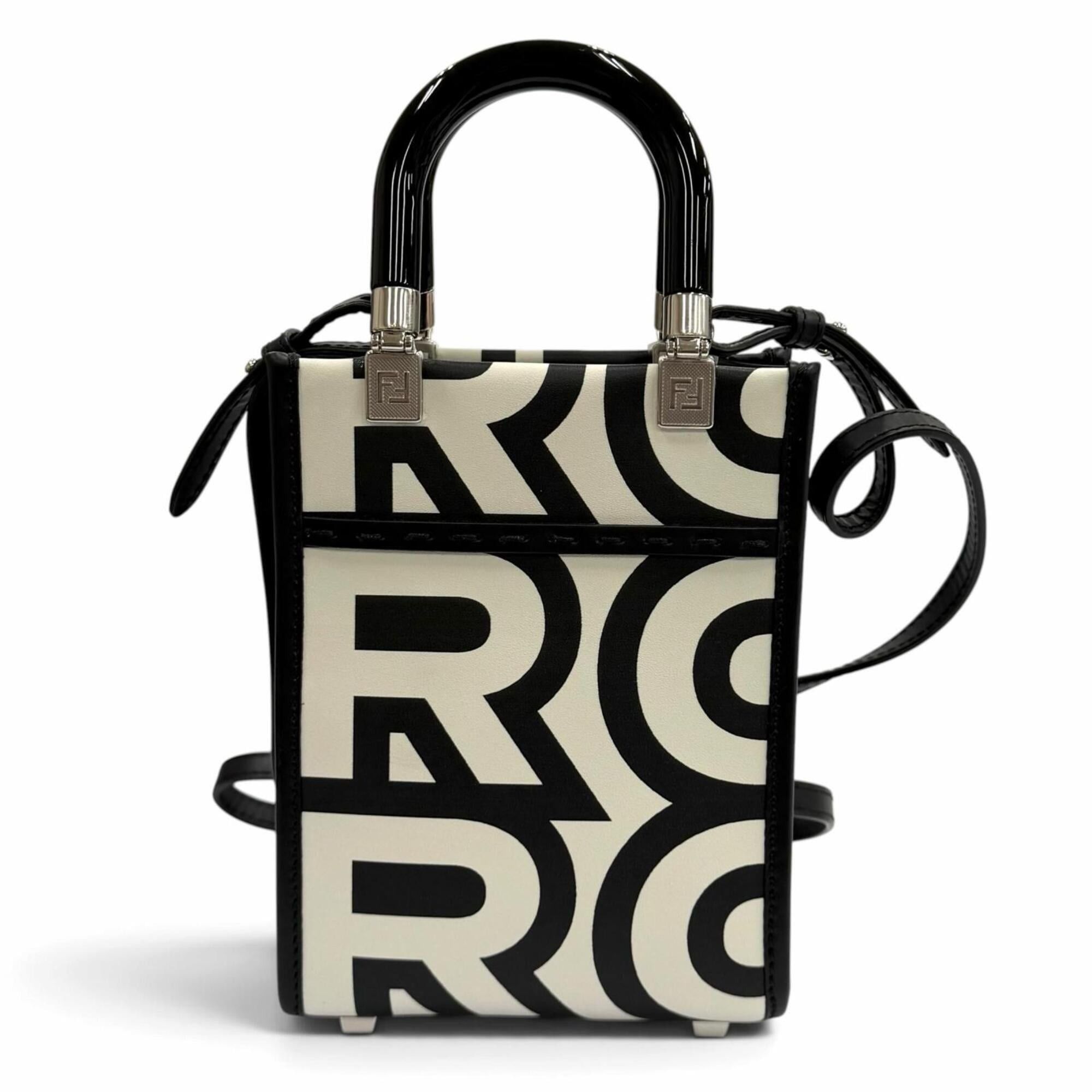 Fendi FENDI x MARC JACOBS Sunshine Shopper Small Leather 2-Way Handbag (White/Black) - Women's Comes with Dust Bag Size ONE SIZE - 4 Thumbnail