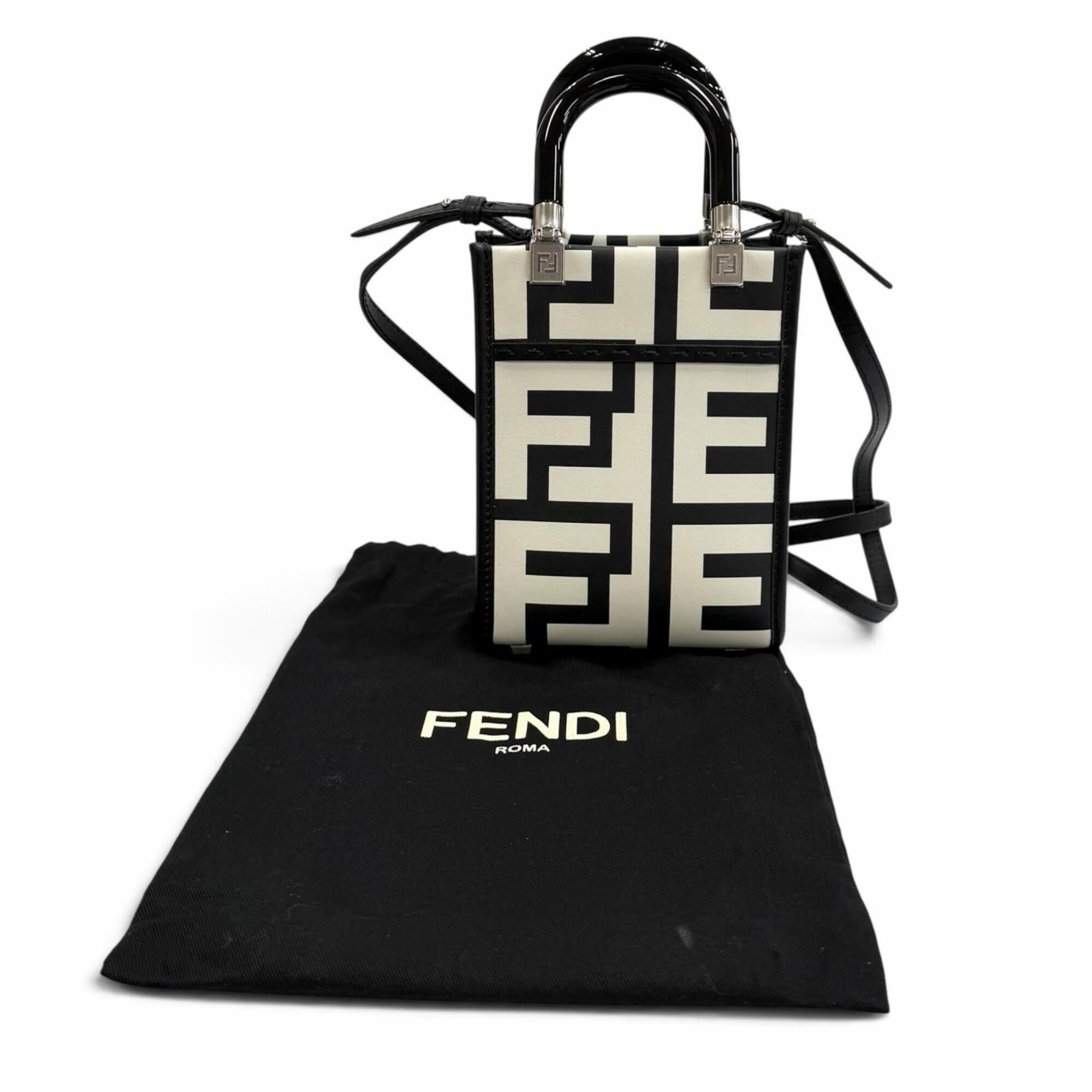 Fendi FENDI x MARC JACOBS Sunshine Shopper Small Leather 2-Way Handbag (White/Black) - Women's Comes with Dust Bag Size ONE SIZE - 2 Thumbnail