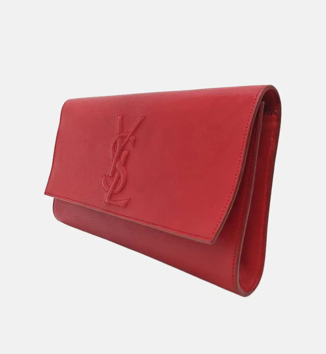 Saint Laurent Paris Saint Laurent Paris YSL BELLE JOUR rose redcowhide leather clutch gold hardware Size ONE SIZE - 3 Thumbnail