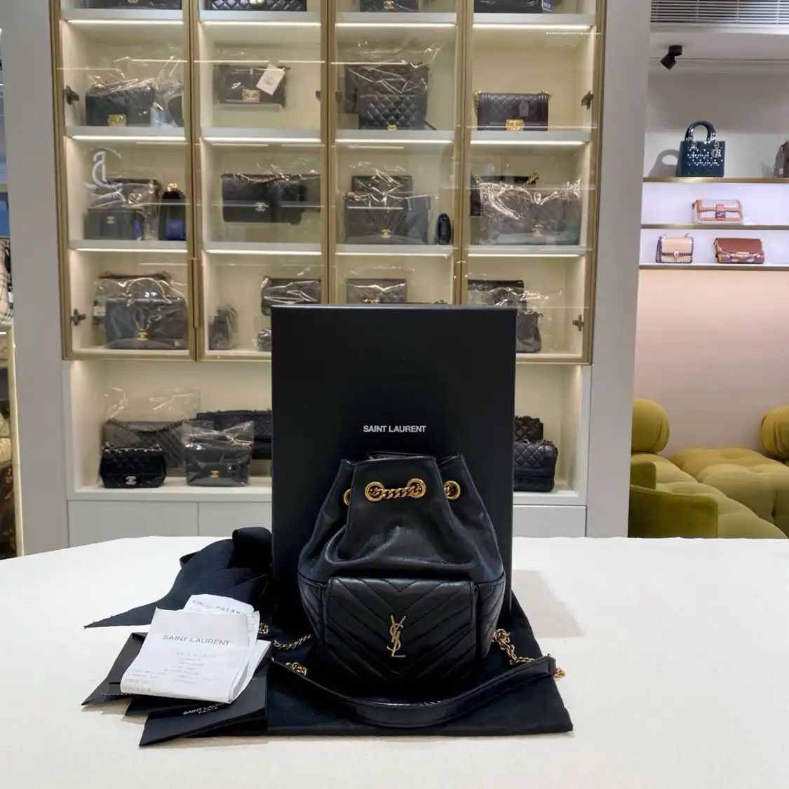 Saint Laurent Paris Saint Laurent Paris YSL bucket bag black sheepskin quilted Vcrossbody bag Size ONE SIZE - 2 Thumbnail