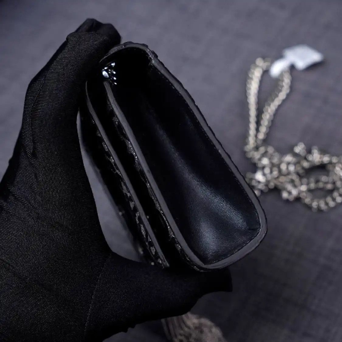 Saint Laurent Paris Saint Laurent Paris YSL KATE mini silver suede fringe flap bag chain bag crossbo Size ONE SIZE - 3 Thumbnail