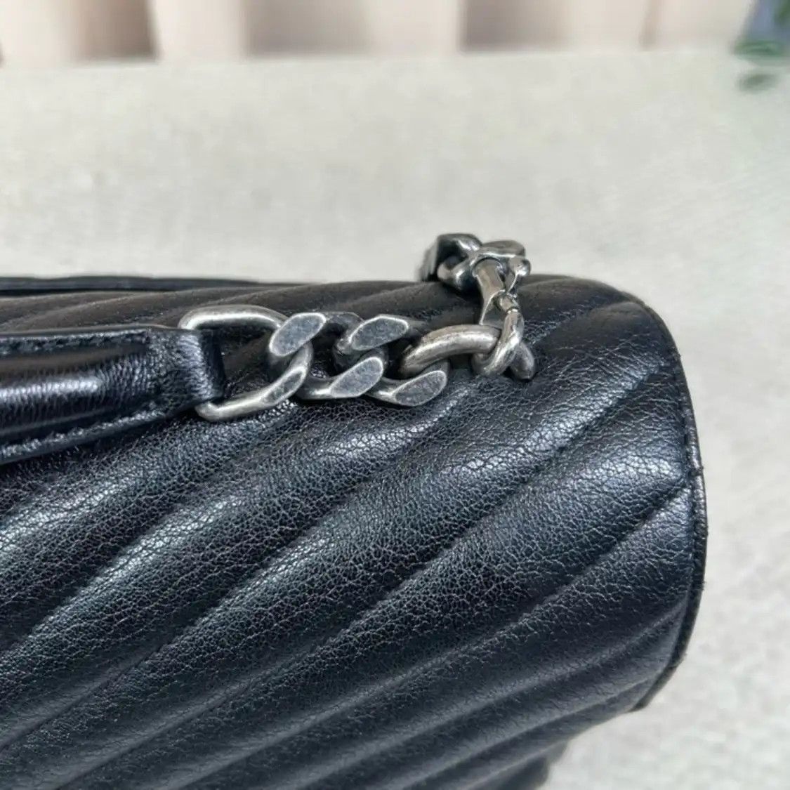 Saint Laurent Paris Saint Laurent Paris YSL COLLEGE Large black cowhide leather quilted Venvelope cl Size ONE SIZE - 12 Thumbnail