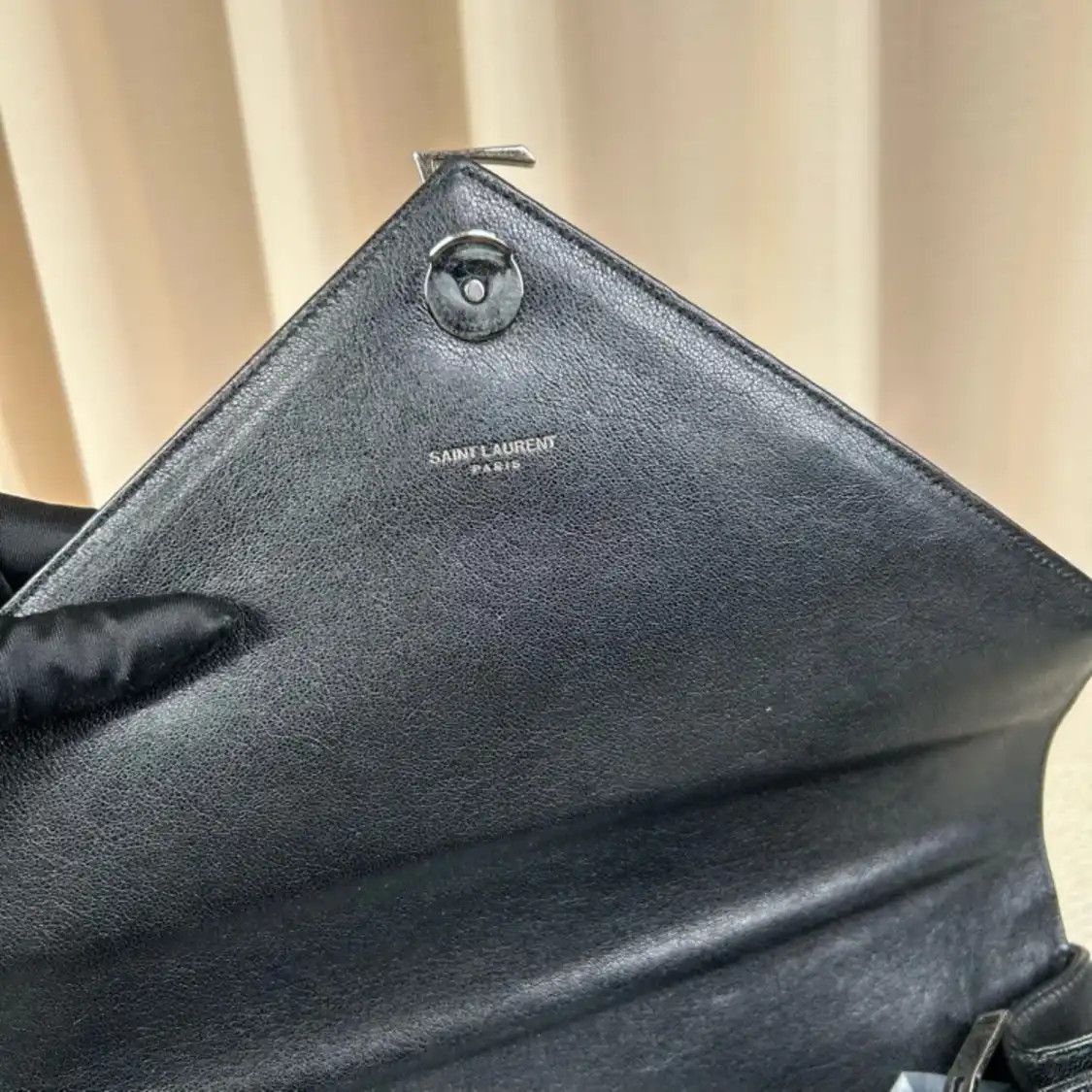 Saint Laurent Paris Saint Laurent Paris YSL COLLEGE Large black cowhide leather quilted Venvelope cl Size ONE SIZE - 8 Thumbnail