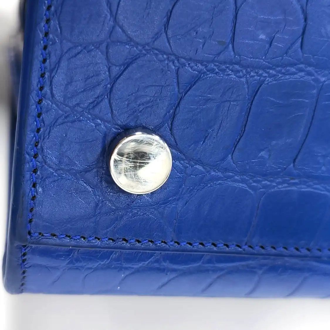 Saint Laurent Paris Saint Laurent Paris YSL SAC DE JOUR blue cowhide leather embossed crocodile shou Size ONE SIZE - 11 Thumbnail