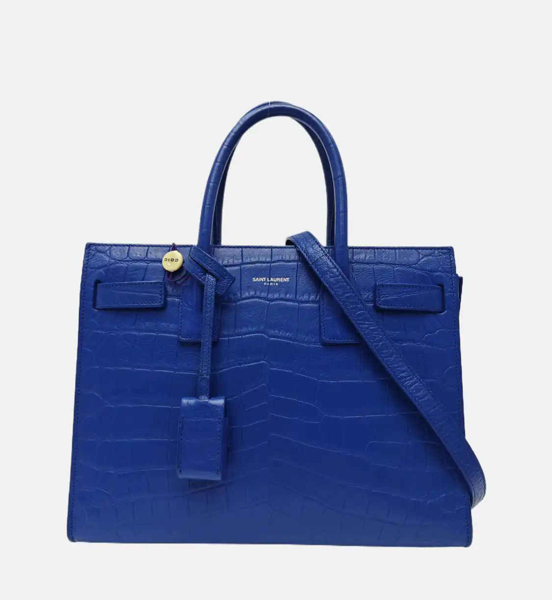 Saint Laurent Paris Saint Laurent Paris YSL SAC DE JOUR blue cowhide leather embossed crocodile shou Size ONE SIZE - 8 Thumbnail