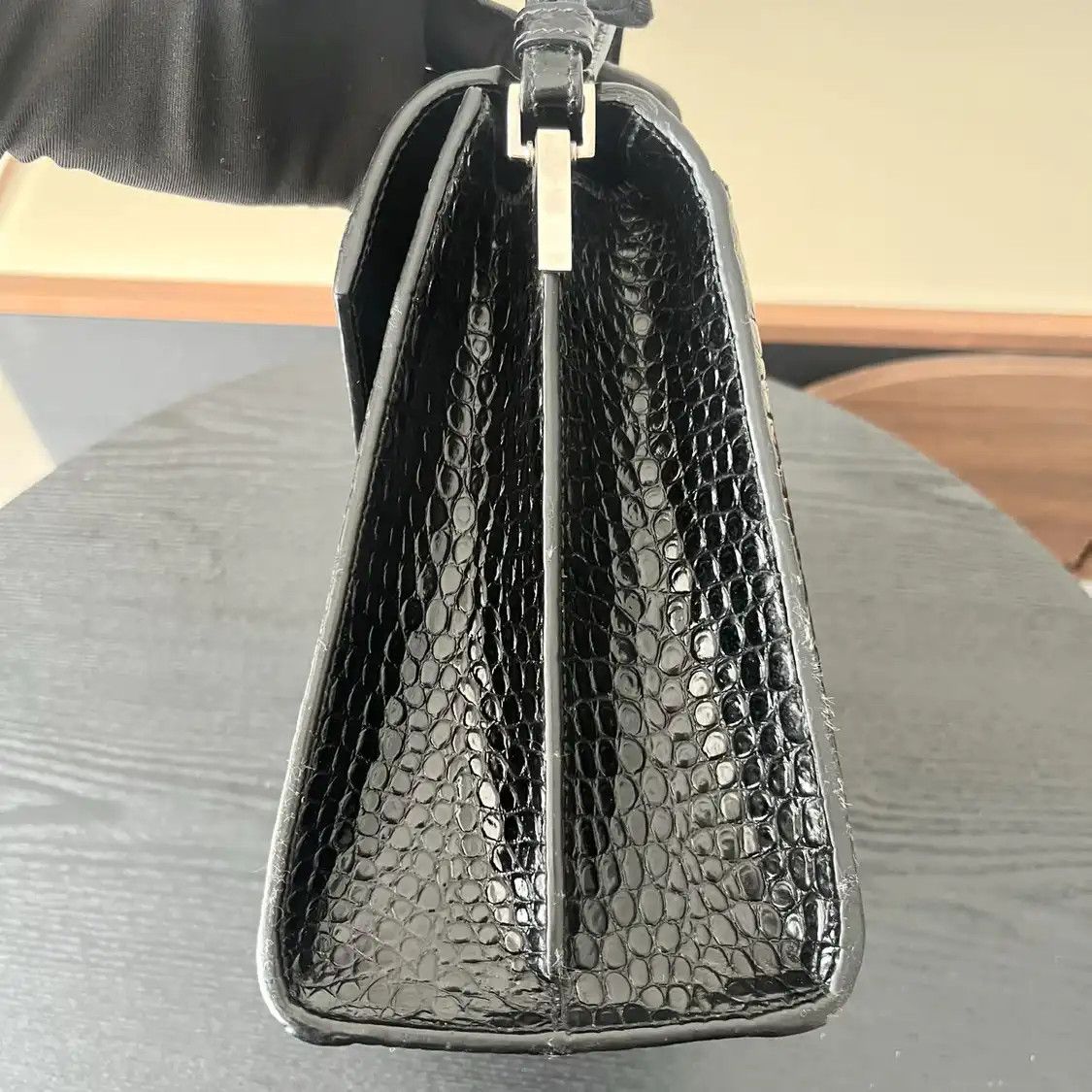 Saint Laurent Paris Saint Laurent Paris YSL CASSANDRA Medium black cowhide leather embossed handbag Size ONE SIZE - 5 Thumbnail