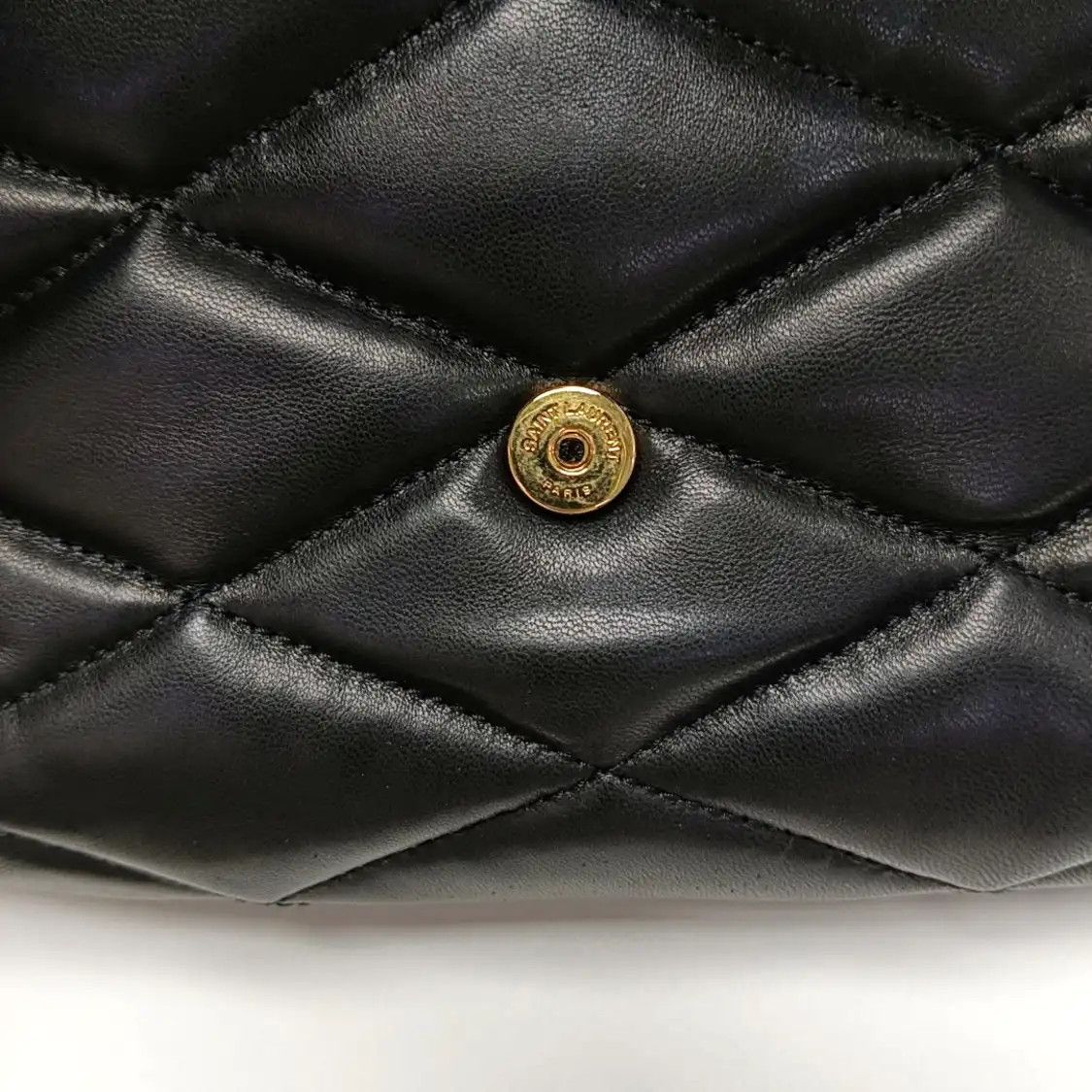 Saint Laurent Paris Saint Laurent Paris YSL LE 57 black sheepskin quilted handbag shoulder bag gold Size ONE SIZE - 10 Thumbnail