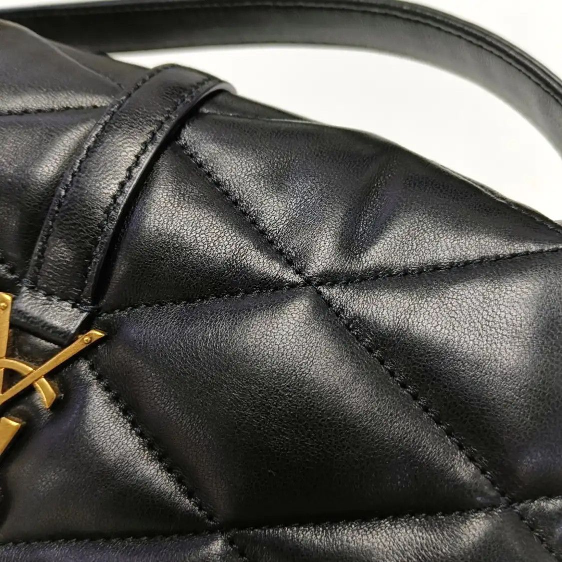 Saint Laurent Paris Saint Laurent Paris YSL LE 57 black sheepskin quilted handbag shoulder bag gold Size ONE SIZE - 11 Thumbnail