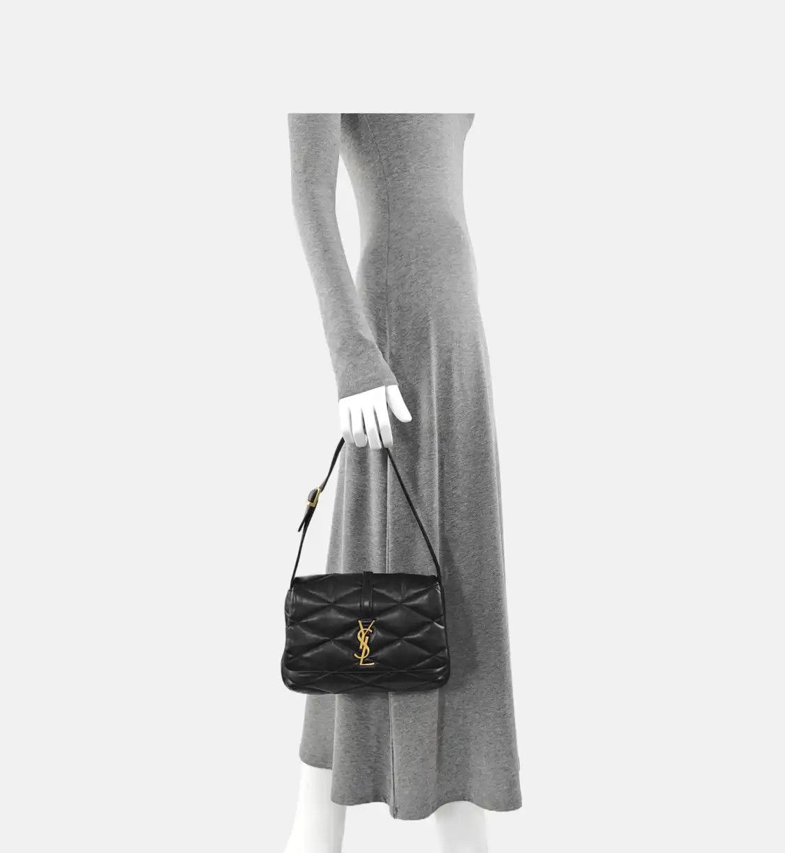 Saint Laurent Paris Saint Laurent Paris YSL LE 57 black sheepskin quilted handbag shoulder bag gold Size ONE SIZE - 2 Thumbnail