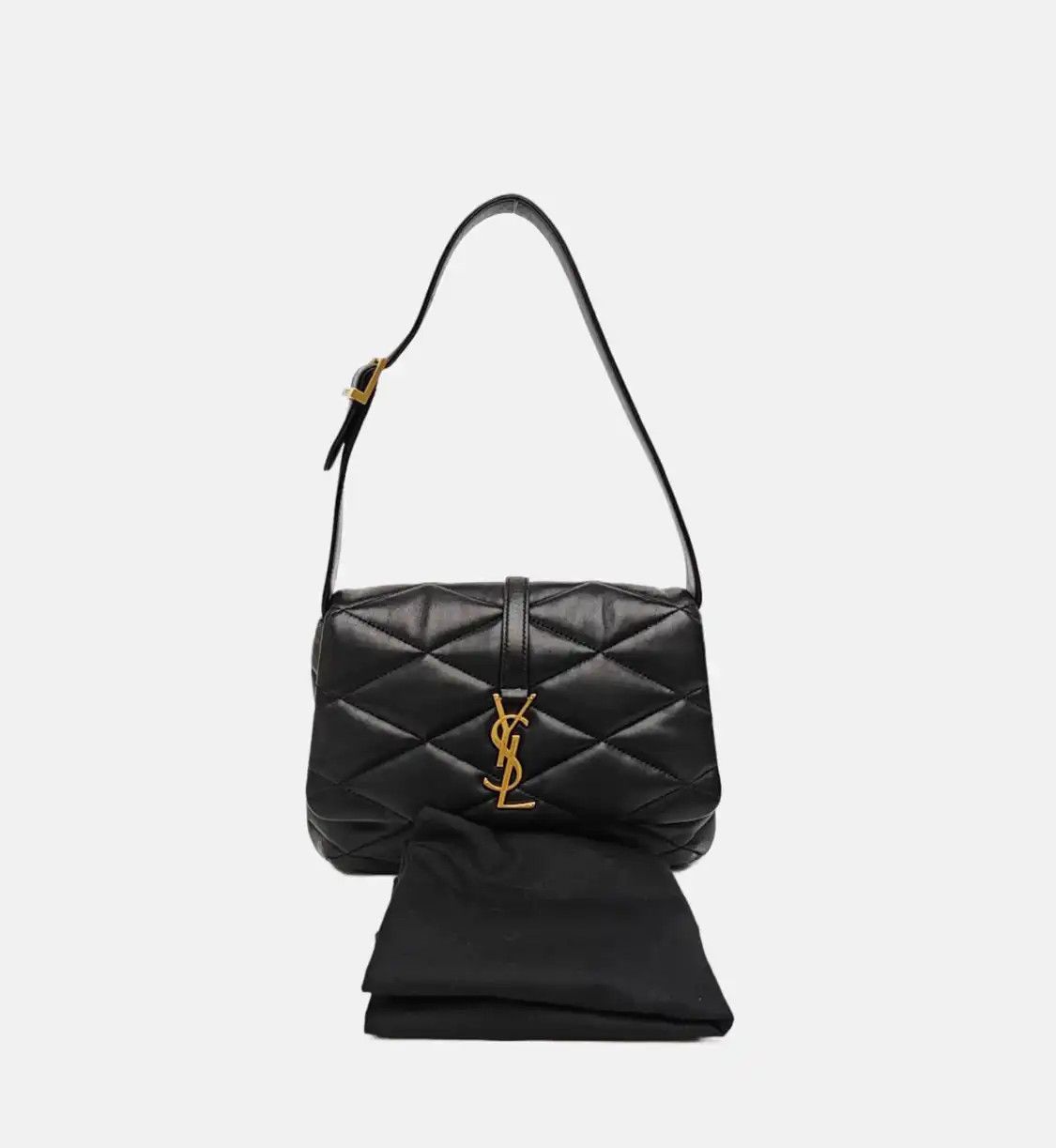 Saint Laurent Paris Saint Laurent Paris YSL LE 57 black sheepskin quilted handbag shoulder bag gold Size ONE SIZE - 8 Thumbnail