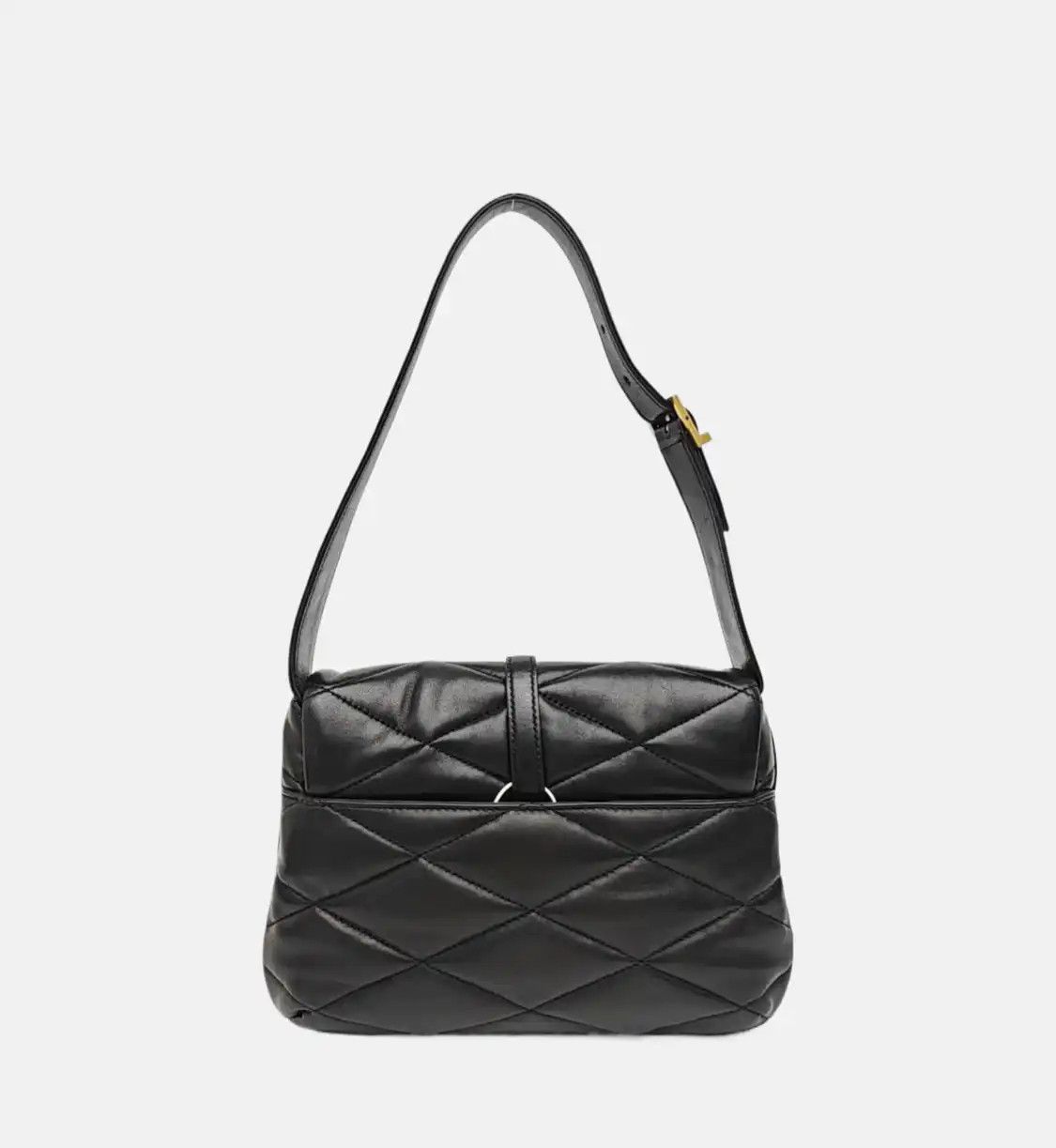 Saint Laurent Paris Saint Laurent Paris YSL LE 57 black sheepskin quilted handbag shoulder bag gold Size ONE SIZE - 5 Thumbnail