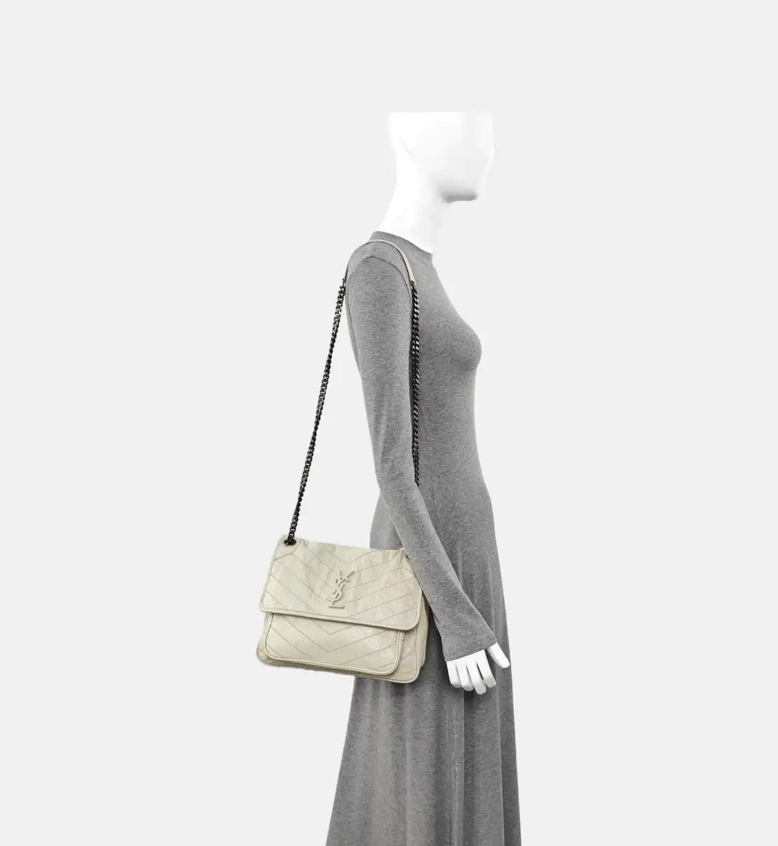 Saint Laurent Paris Saint Laurent Paris YSL NIKI Medium beige cowhide leather quilted Vshoulder bag Size ONE SIZE - 2 Thumbnail