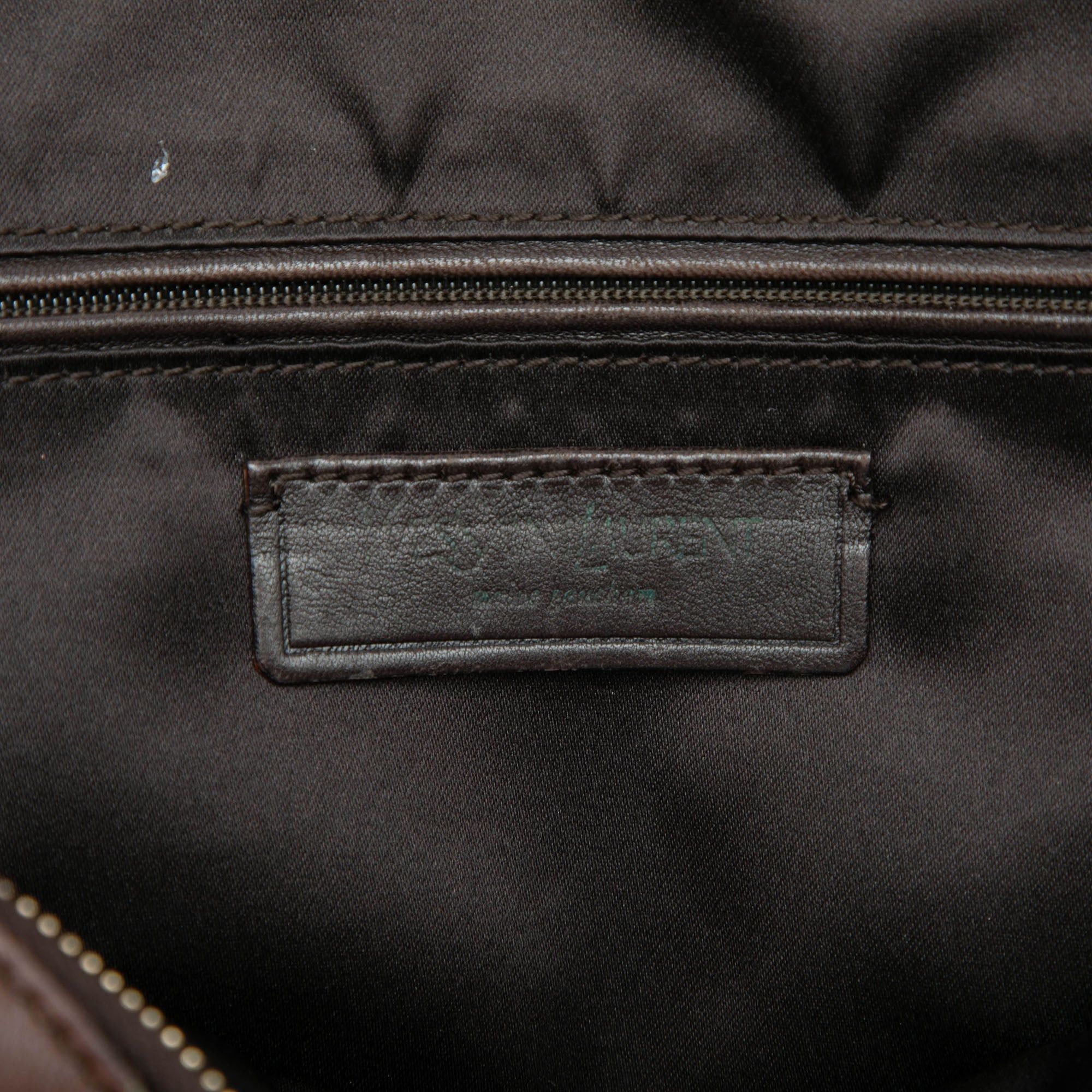 Saint Laurent Paris Woven Trimmed Leather Muse Handbag Size ONE SIZE - 5 Thumbnail