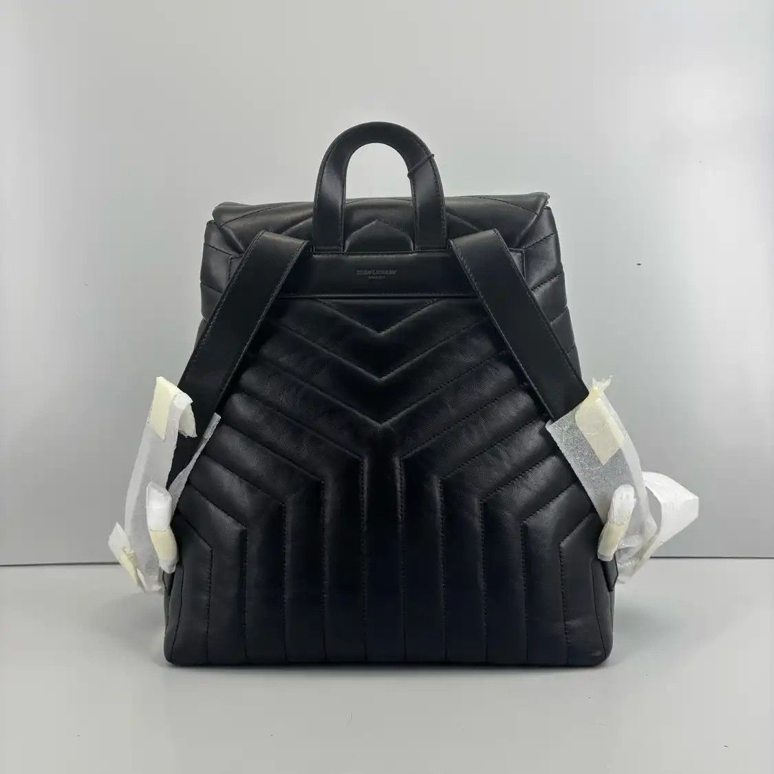 Saint Laurent Paris Saint Laurent Paris YSL LOULOU black cowhide leather quilted Vsquare minibackpac Size ONE SIZE - 4 Thumbnail