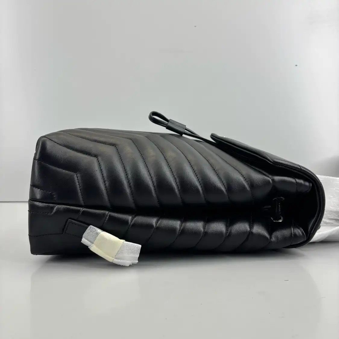Saint Laurent Paris Saint Laurent Paris YSL LOULOU black cowhide leather quilted Vsquare minibackpac Size ONE SIZE - 3 Thumbnail