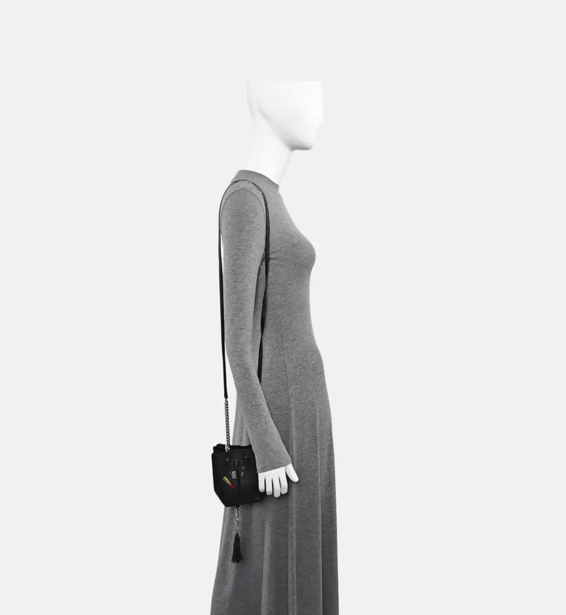 Saint Laurent Paris Saint Laurent Paris YSL bucket bag black cowhide leather fringe applique shoulde Size ONE SIZE - 2 Thumbnail