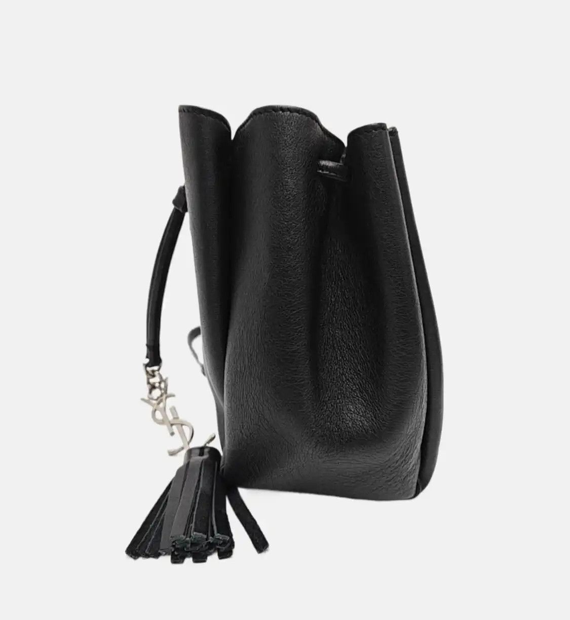 Saint Laurent Paris Saint Laurent Paris YSL bucket bag black cowhide leather fringe applique shoulde Size ONE SIZE - 3 Thumbnail