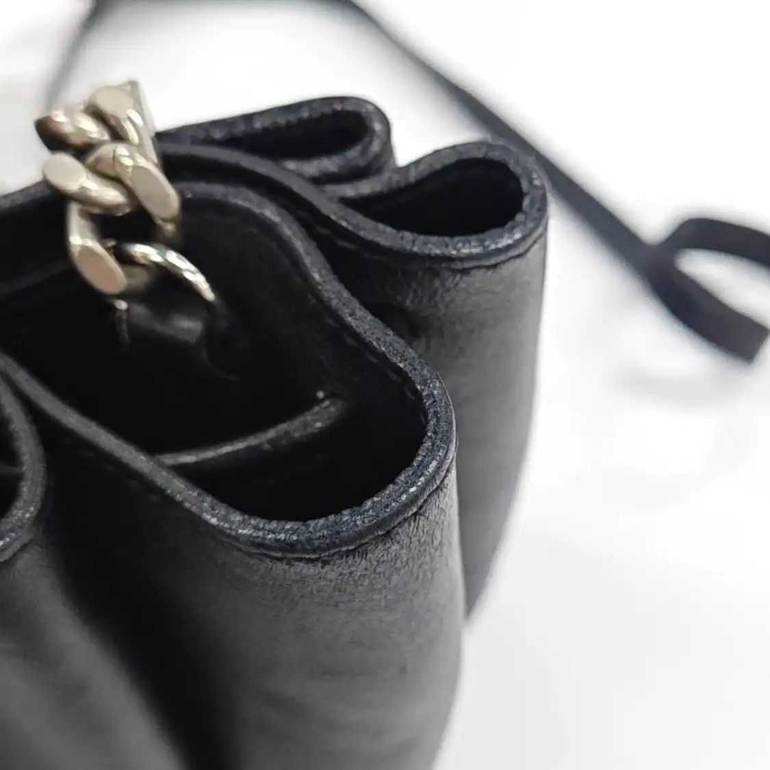 Saint Laurent Paris Saint Laurent Paris YSL bucket bag black cowhide leather fringe applique shoulde Size ONE SIZE - 10 Thumbnail