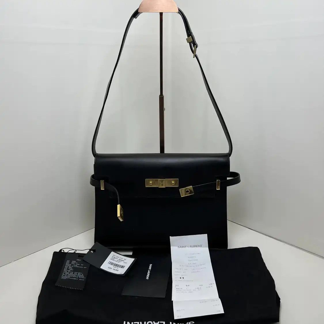Saint Laurent Paris Saint Laurent Paris YSL MANHATTAN black cowhide leather 曼哈顿bag handbag Size ONE SIZE - 7 Thumbnail