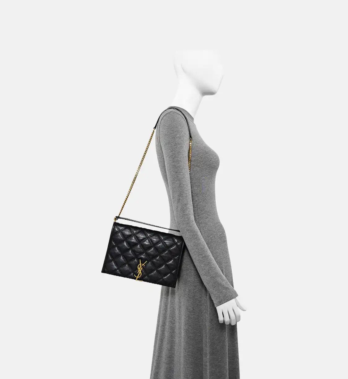 Saint Laurent Paris Saint Laurent Paris YSL BECKY mini black sheepskin quilted shoulder bag crossbod Size ONE SIZE - 2 Thumbnail