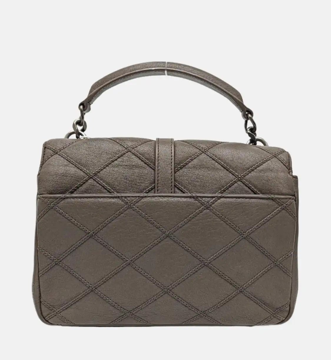 Saint Laurent Paris Saint Laurent Paris YSL COLLEGE Medium grey sheepskin quilted envelope clutch sh Size ONE SIZE - 5 Thumbnail