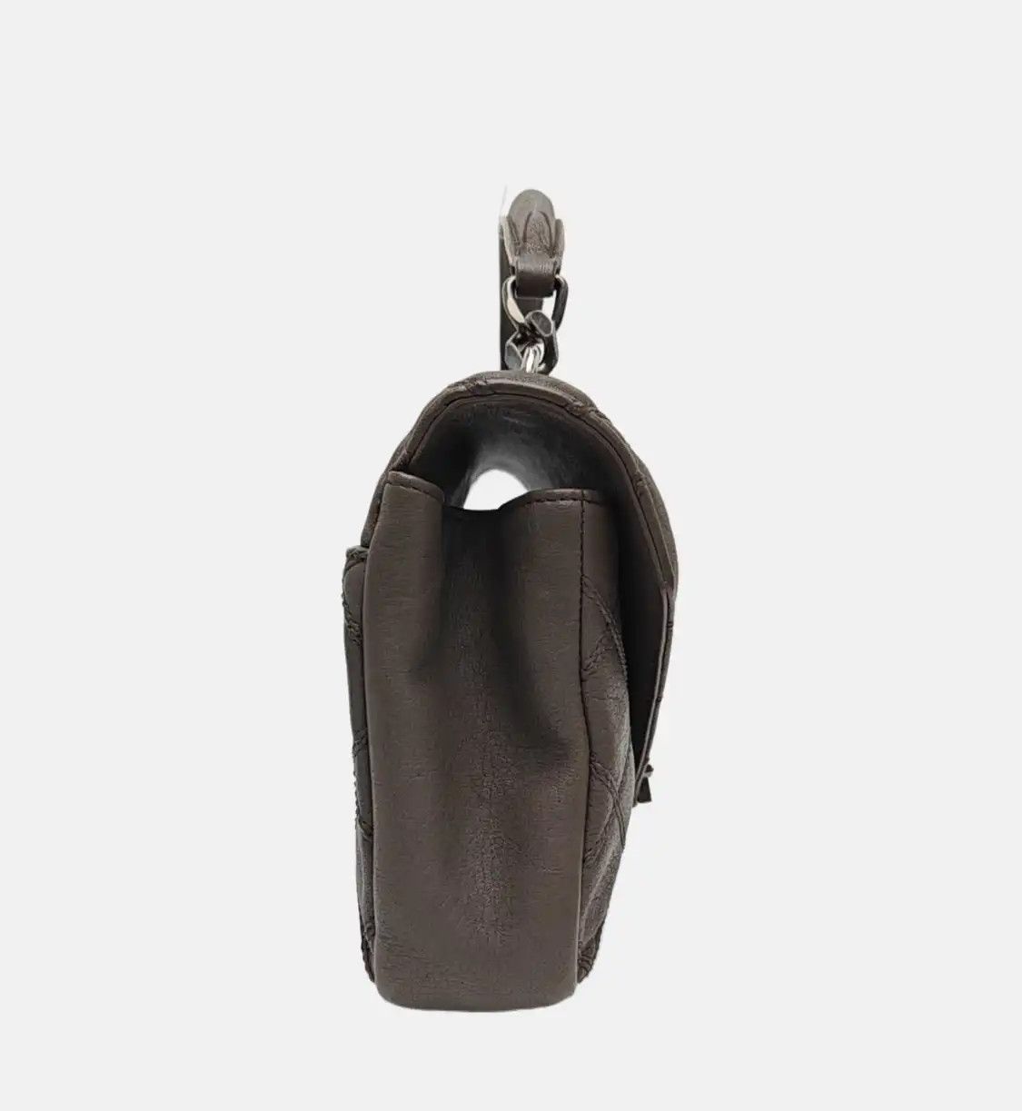 Saint Laurent Paris Saint Laurent Paris YSL COLLEGE Medium grey sheepskin quilted envelope clutch sh Size ONE SIZE - 4 Thumbnail