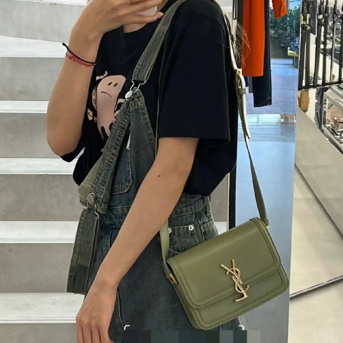 Saint Laurent Paris Saint Laurent Paris YSL SOLFERINO Small green cowhide leather tofu bag shoulder Size ONE SIZE - 6 Thumbnail