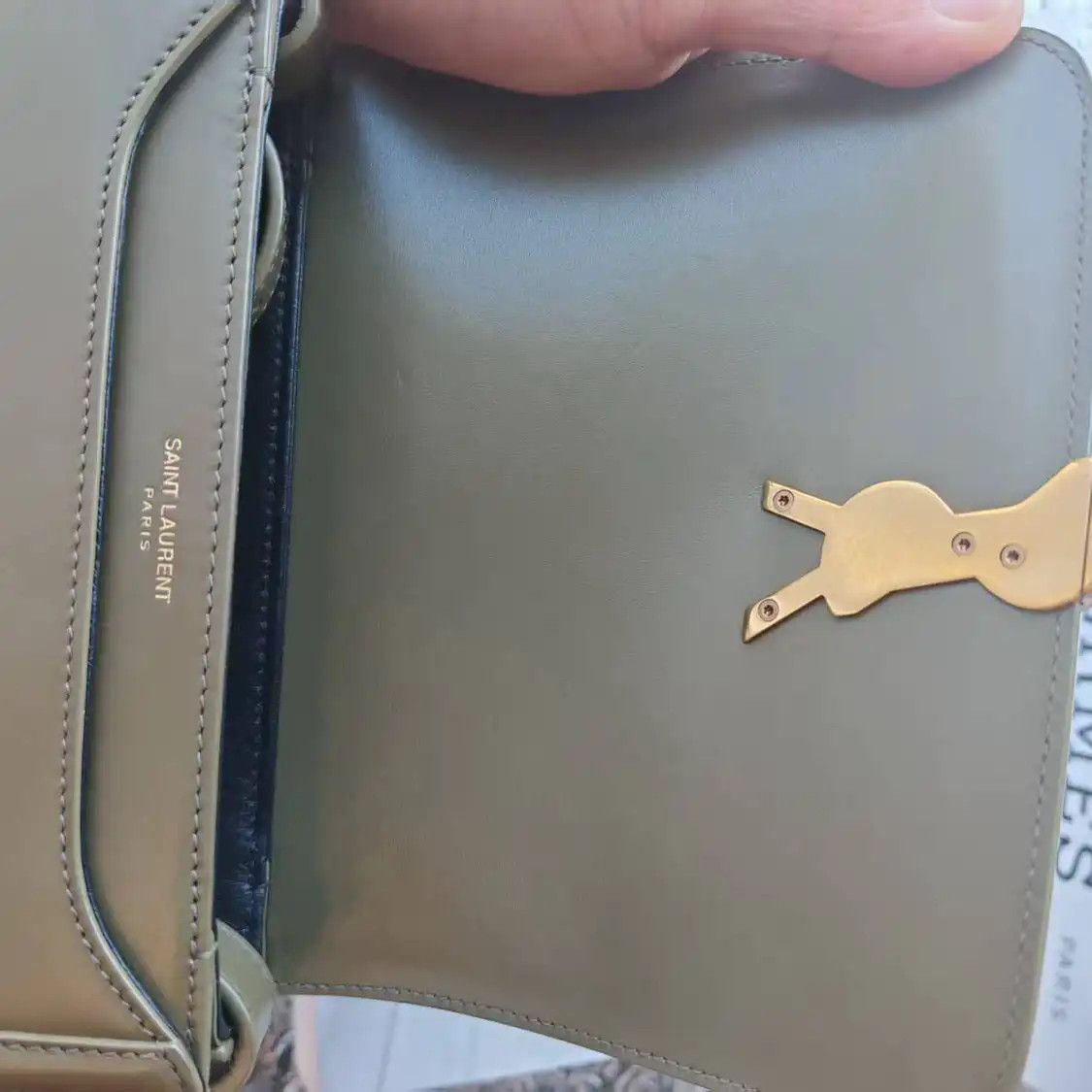 Saint Laurent Paris Saint Laurent Paris YSL SOLFERINO Small green cowhide leather tofu bag shoulder Size ONE SIZE - 7 Thumbnail