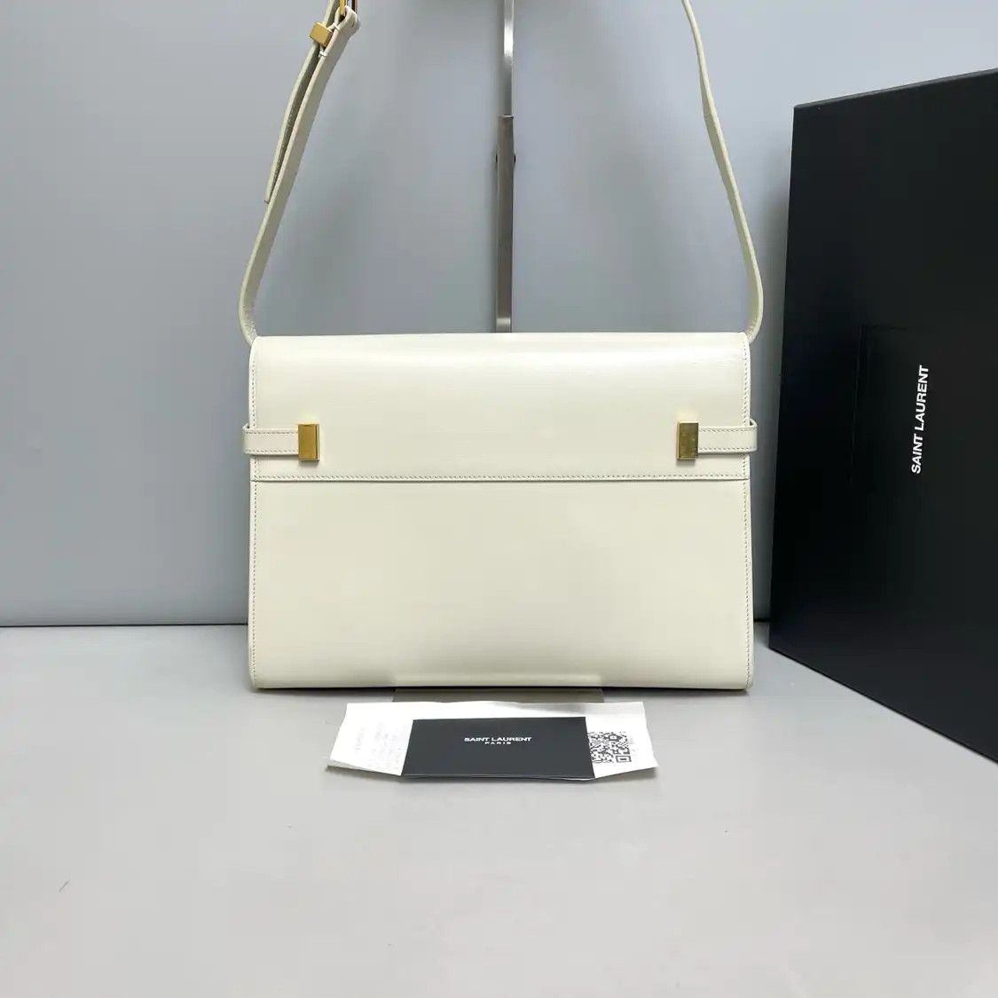 Saint Laurent Paris Saint Laurent Paris YSL MANHATTAN grey cowhide leather 曼哈顿bag shoulder bag Size ONE SIZE - 4 Thumbnail