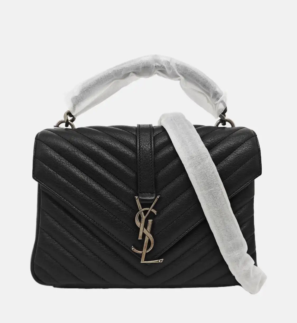 Saint Laurent Paris Saint Laurent Paris YSL COLLEGE Medium black sheepskin quilted Vshoulder bag cro Size ONE SIZE - 6 Thumbnail