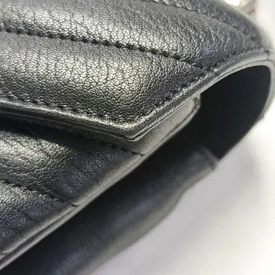 Saint Laurent Paris Saint Laurent Paris YSL COLLEGE Medium black sheepskin quilted Vshoulder bag cro Size ONE SIZE - 10 Thumbnail