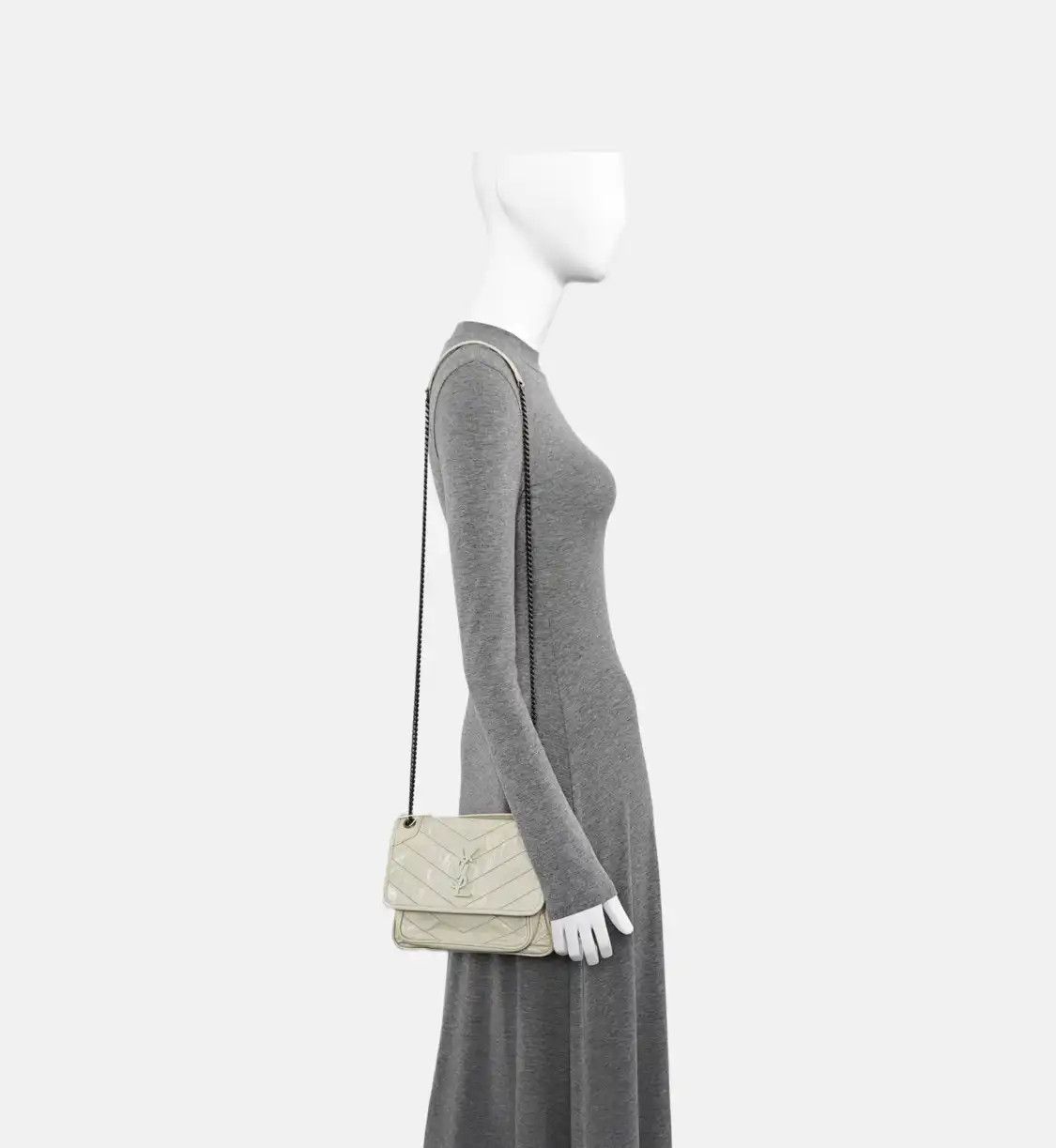 Saint Laurent Paris Saint Laurent Paris YSL NIKI Small beige cowhide leather quilted Vshoulder bag r Size ONE SIZE - 2 Thumbnail