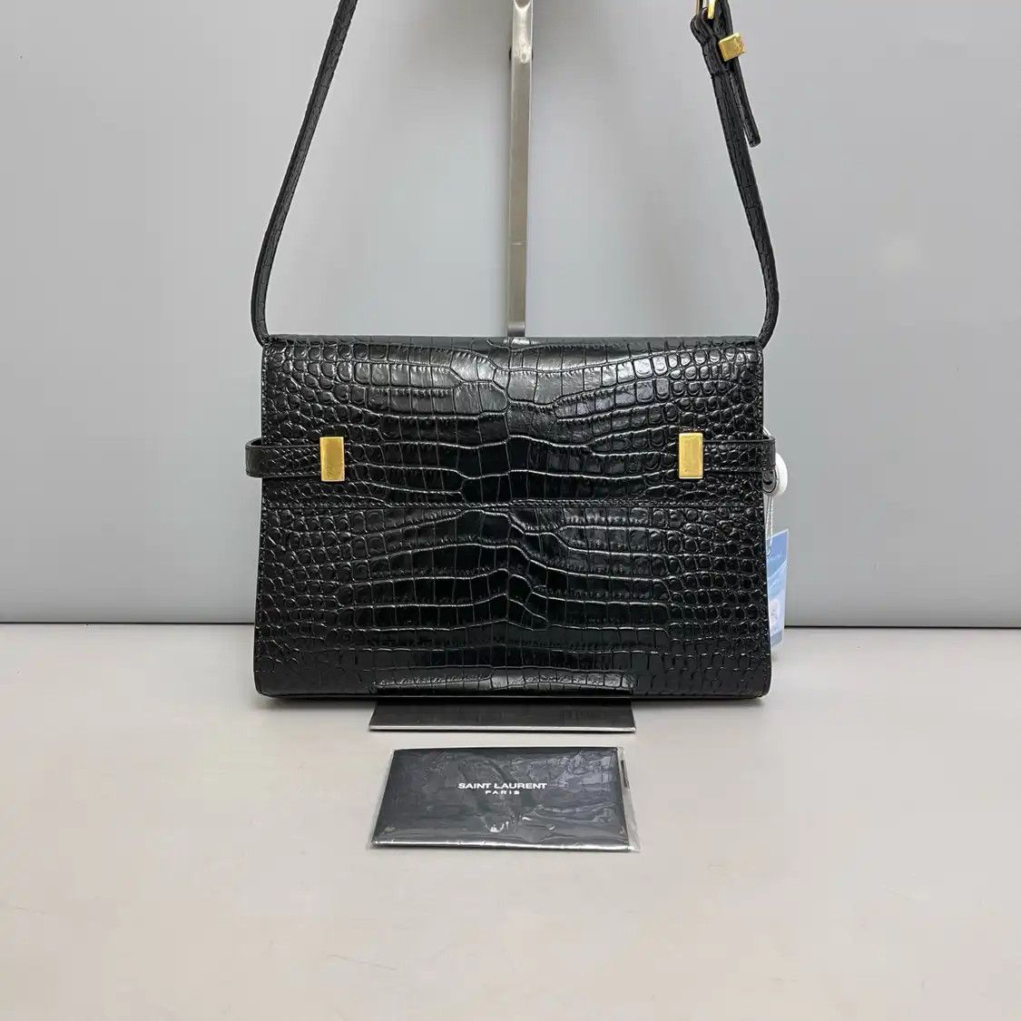 Saint Laurent Paris Saint Laurent Paris YSL MANHATTAN Small black cowhide leather crocodile 曼哈顿bag s Size ONE SIZE - 4 Thumbnail