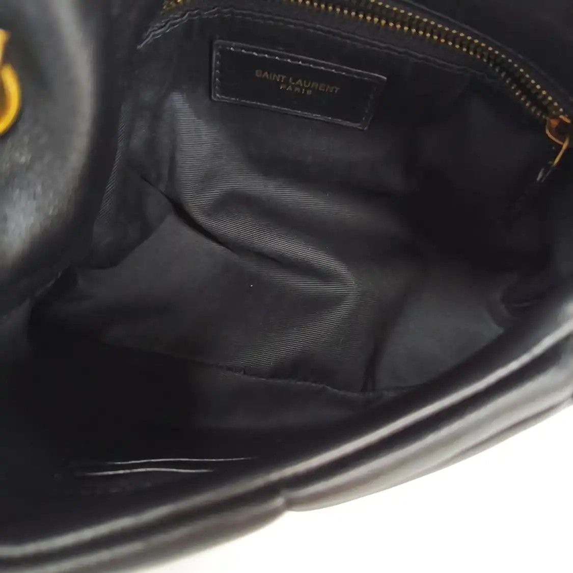 Saint Laurent Paris Saint Laurent Paris YSL PUFFER mini black sheepskin quilted Venvelope clutch sho Size ONE SIZE - 7 Thumbnail