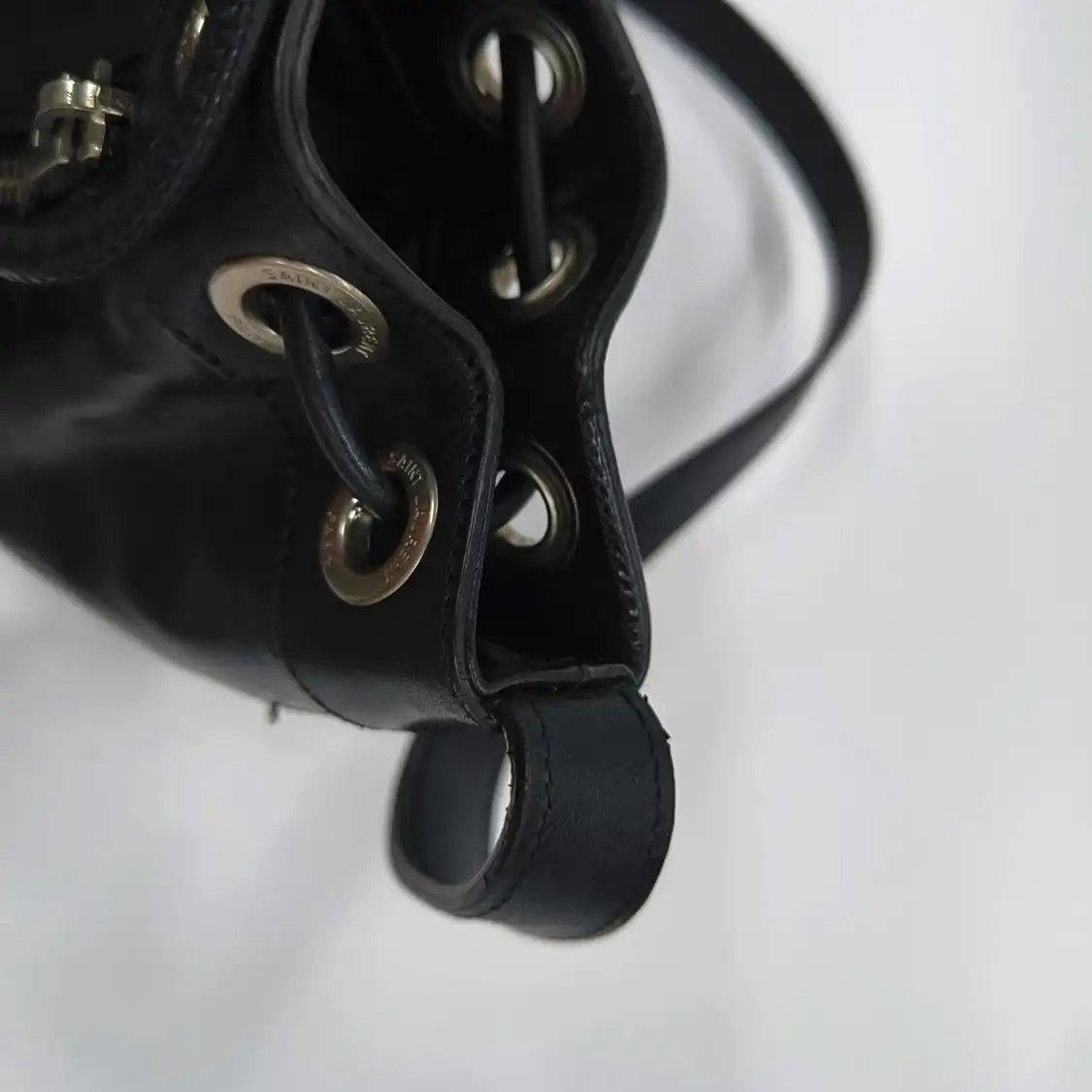 Saint Laurent Paris Saint Laurent Paris YSL bucket bag black cowhide leather shoulder bag crossbody Size ONE SIZE - 12 Thumbnail