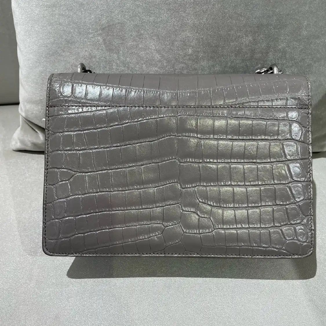 Saint Laurent Paris Saint Laurent Paris YSL SUNSET Medium grey cowhide leather crocodile 日落bag shoul Size ONE SIZE - 2 Thumbnail