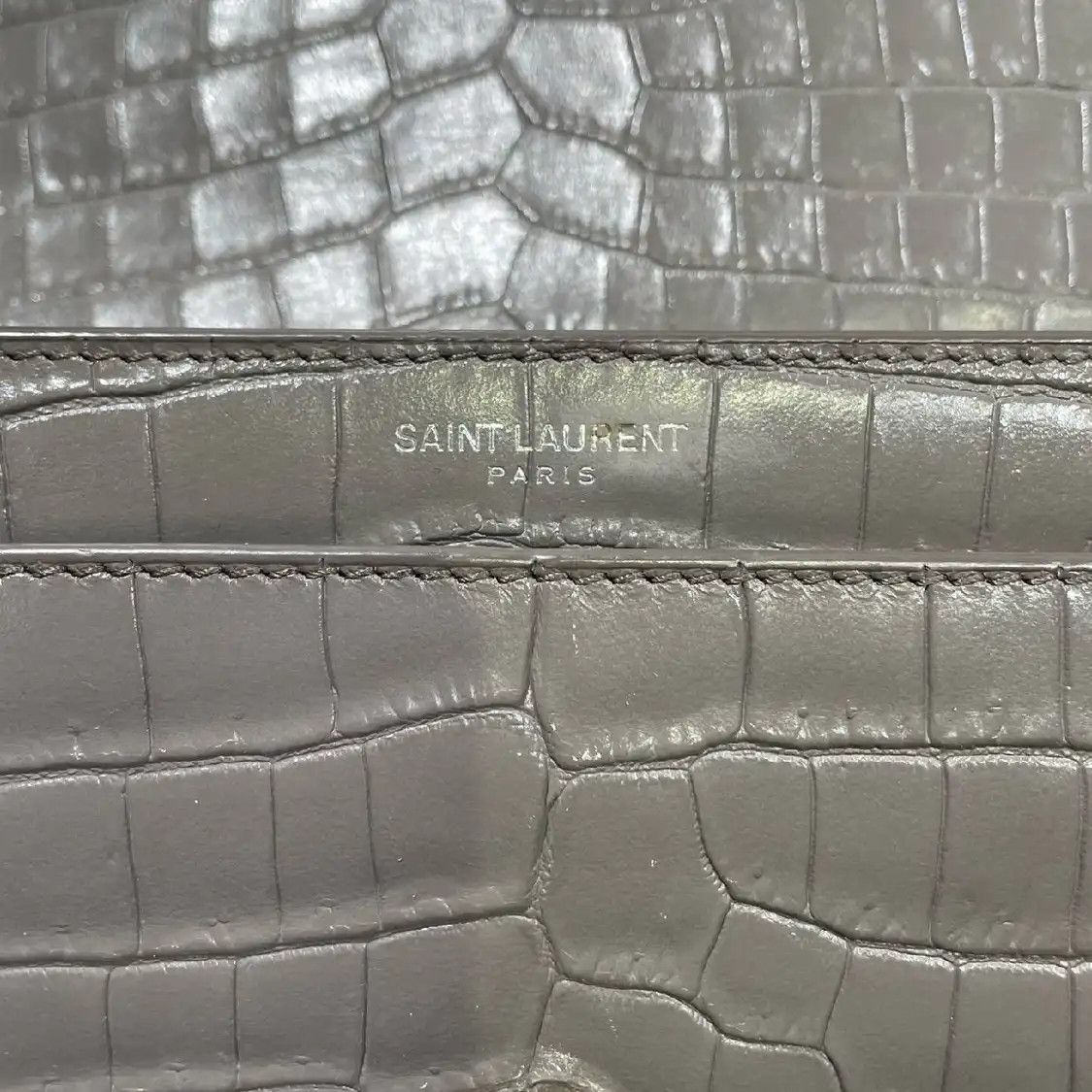 Saint Laurent Paris Saint Laurent Paris YSL SUNSET Medium grey cowhide leather crocodile 日落bag shoul Size ONE SIZE - 14 Thumbnail