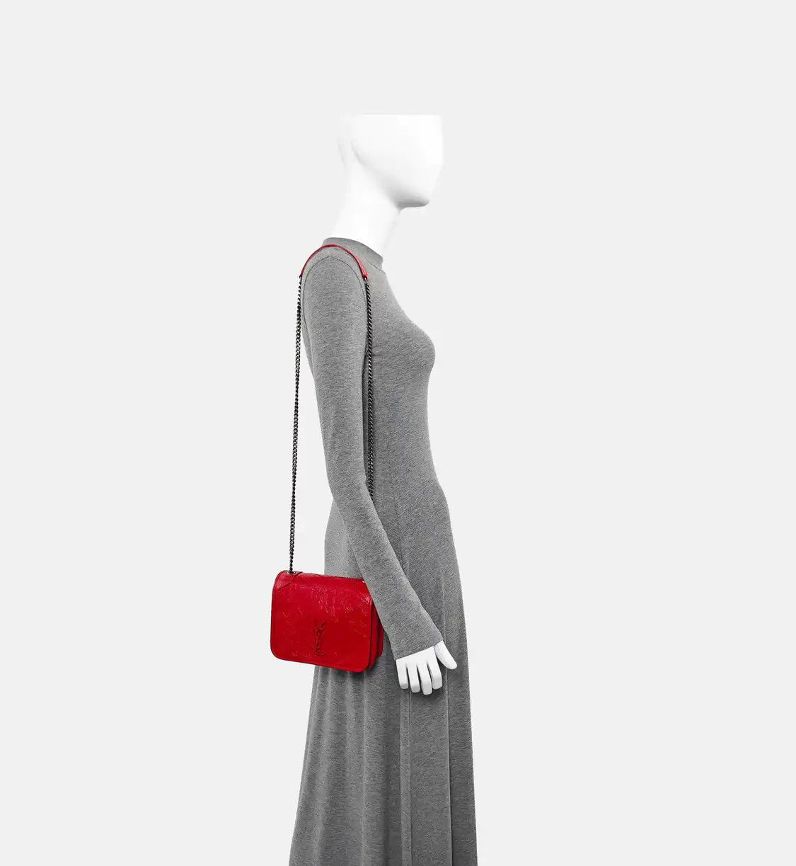 Saint Laurent Paris Saint Laurent Paris YSL NIKI mini red cowhide leather quilted shoulder bag silve Size ONE SIZE - 2 Thumbnail