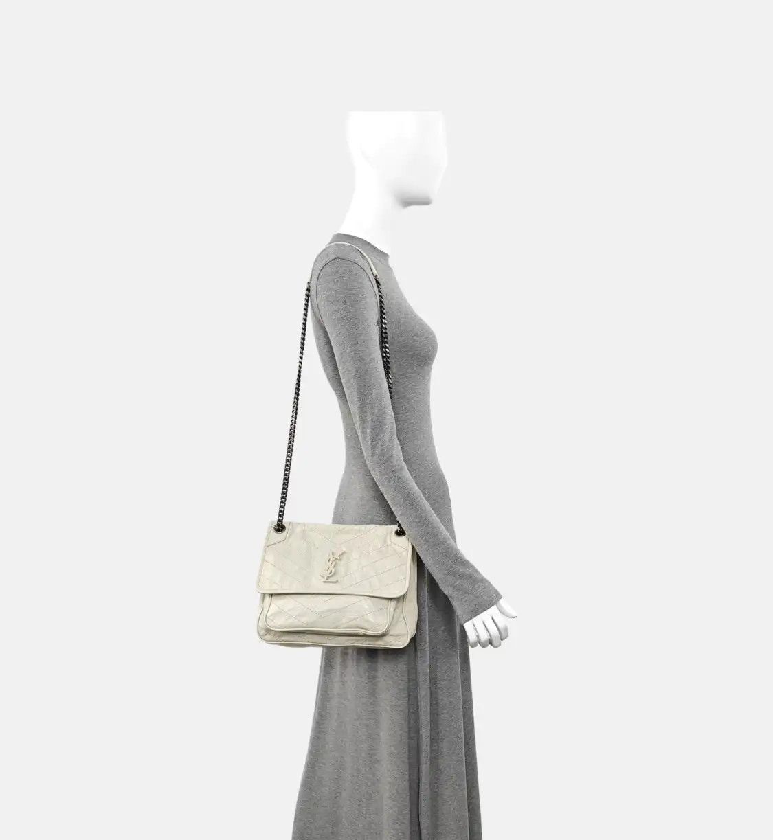 Saint Laurent Paris Saint Laurent Paris YSL NIKI Medium white cowhide leather quilted Vshoulder bag Size ONE SIZE - 2 Thumbnail