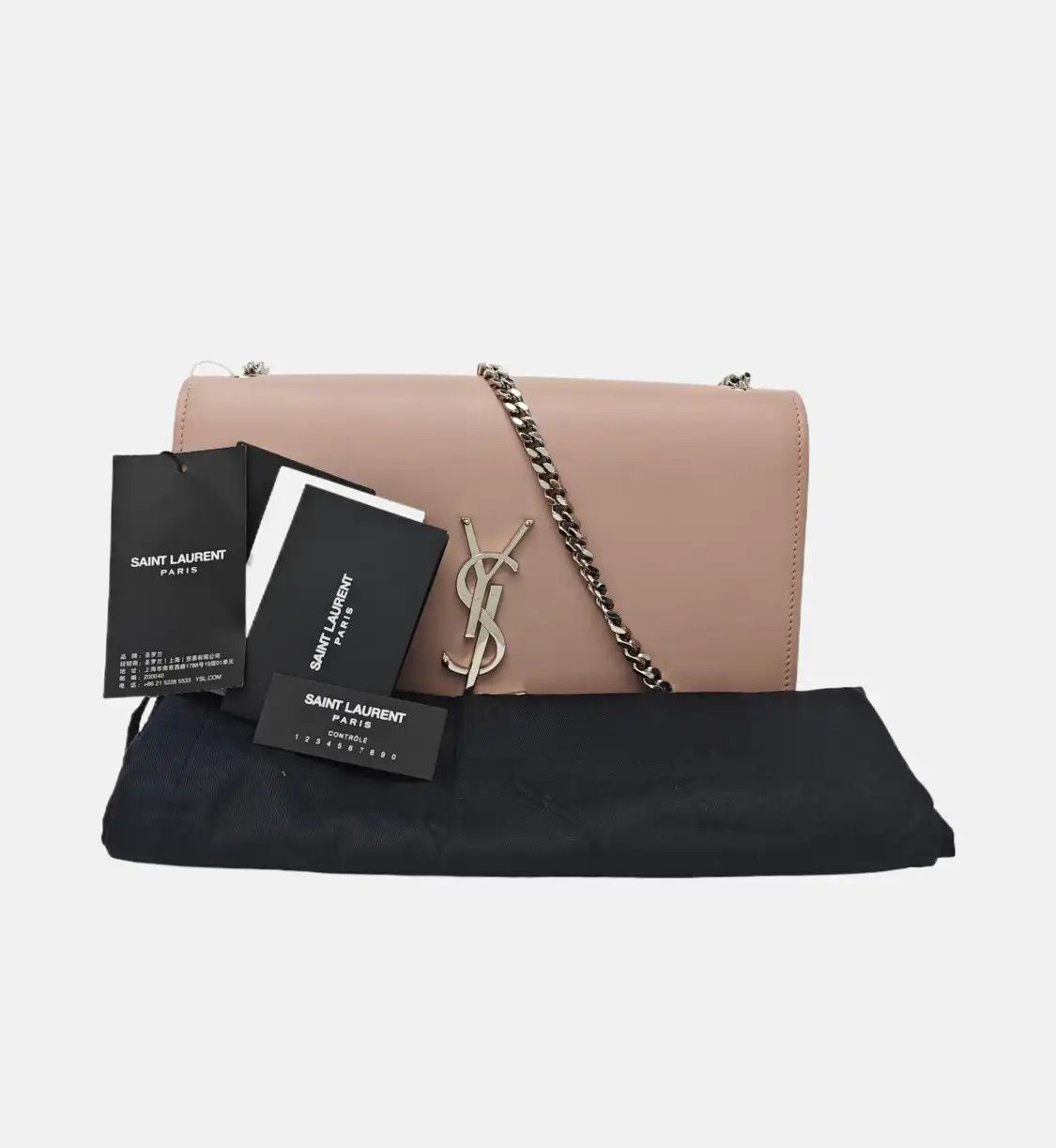 Saint Laurent Paris Saint Laurent Paris YSL KATE Medium pink cowhide leather fringe flap bag chain b Size ONE SIZE - 8 Thumbnail