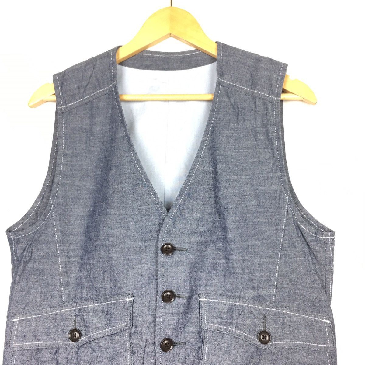 Uniqlo Uniqlo Chambray Denim Vest Jacket Size US M / EU 48-50 / 2 - 2 Thumbnail